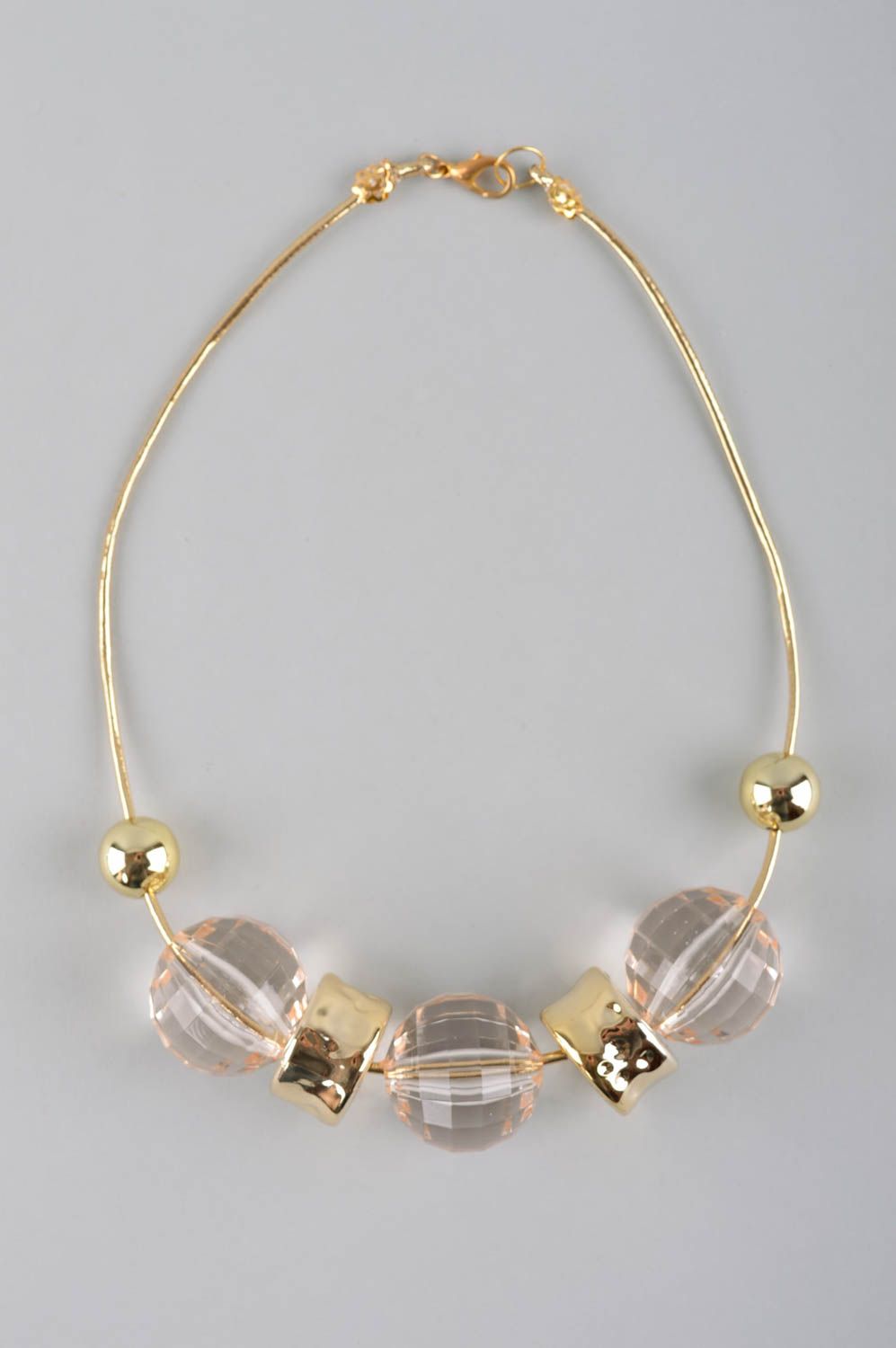 Handmade designer beaded necklace unusual elegant necklace cute accessory photo 2