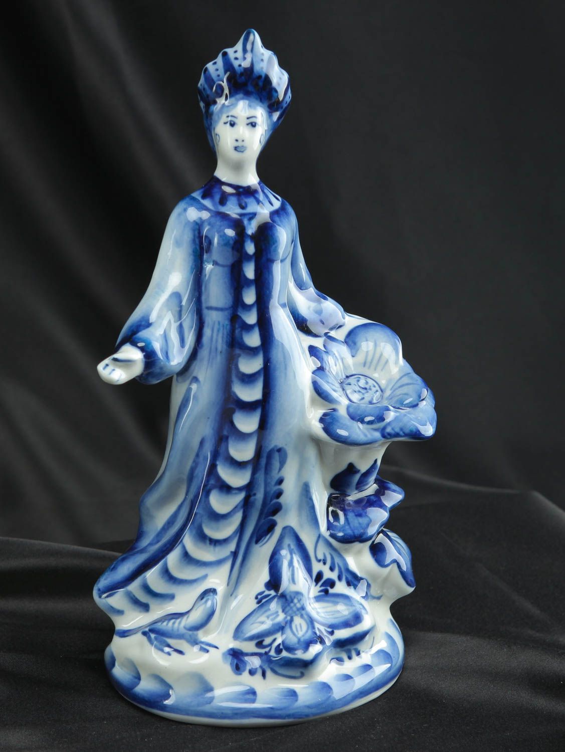 Porcelain statuette with Gzhel painting Mistress of Copper Mountain photo 5