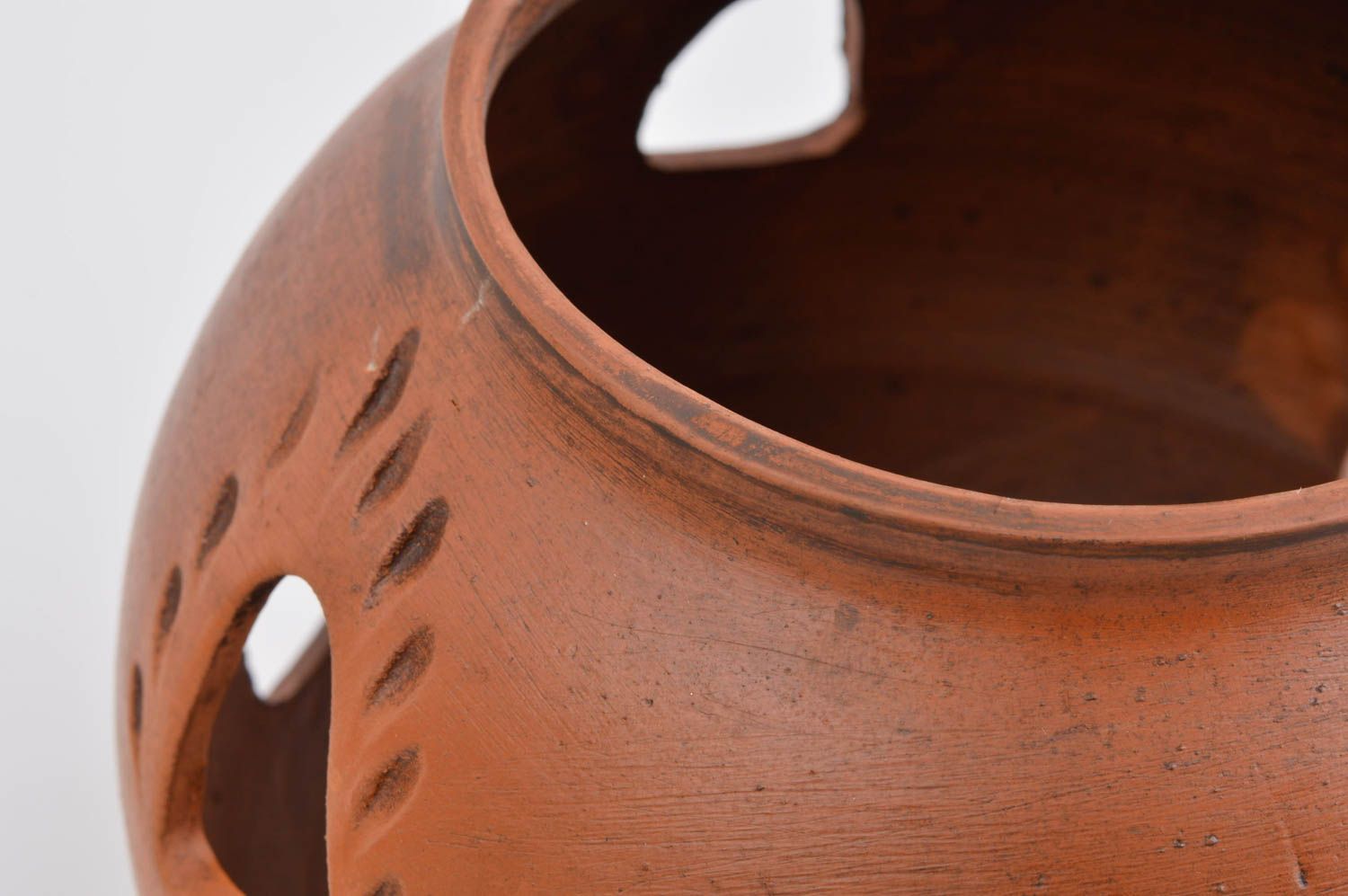 Pote de barro original cocina cerámica artesanal elemento decorativo modelado foto 5
