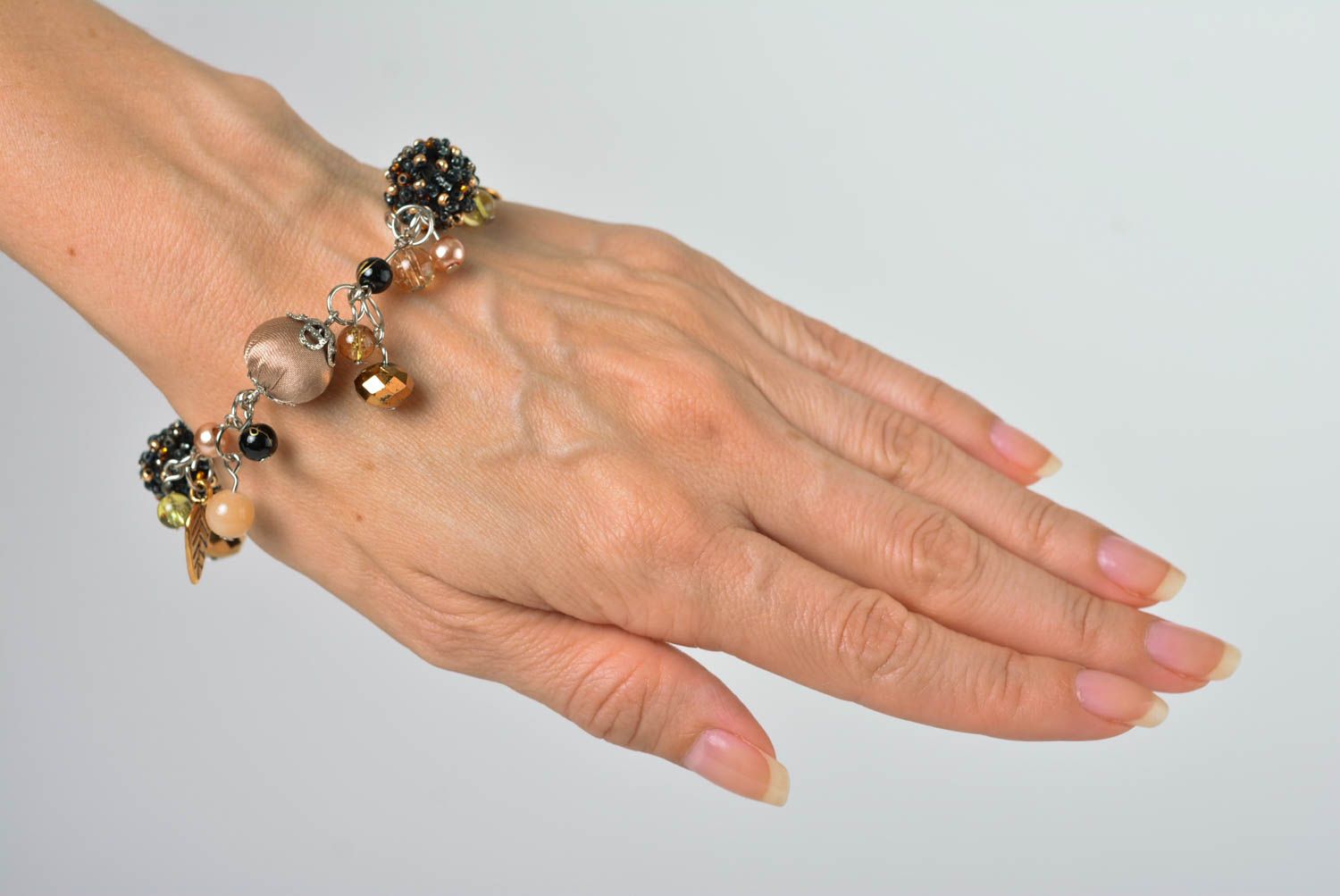 Handmade elegant jewelry unusual designer accessory elegant wrist bracelet photo 5