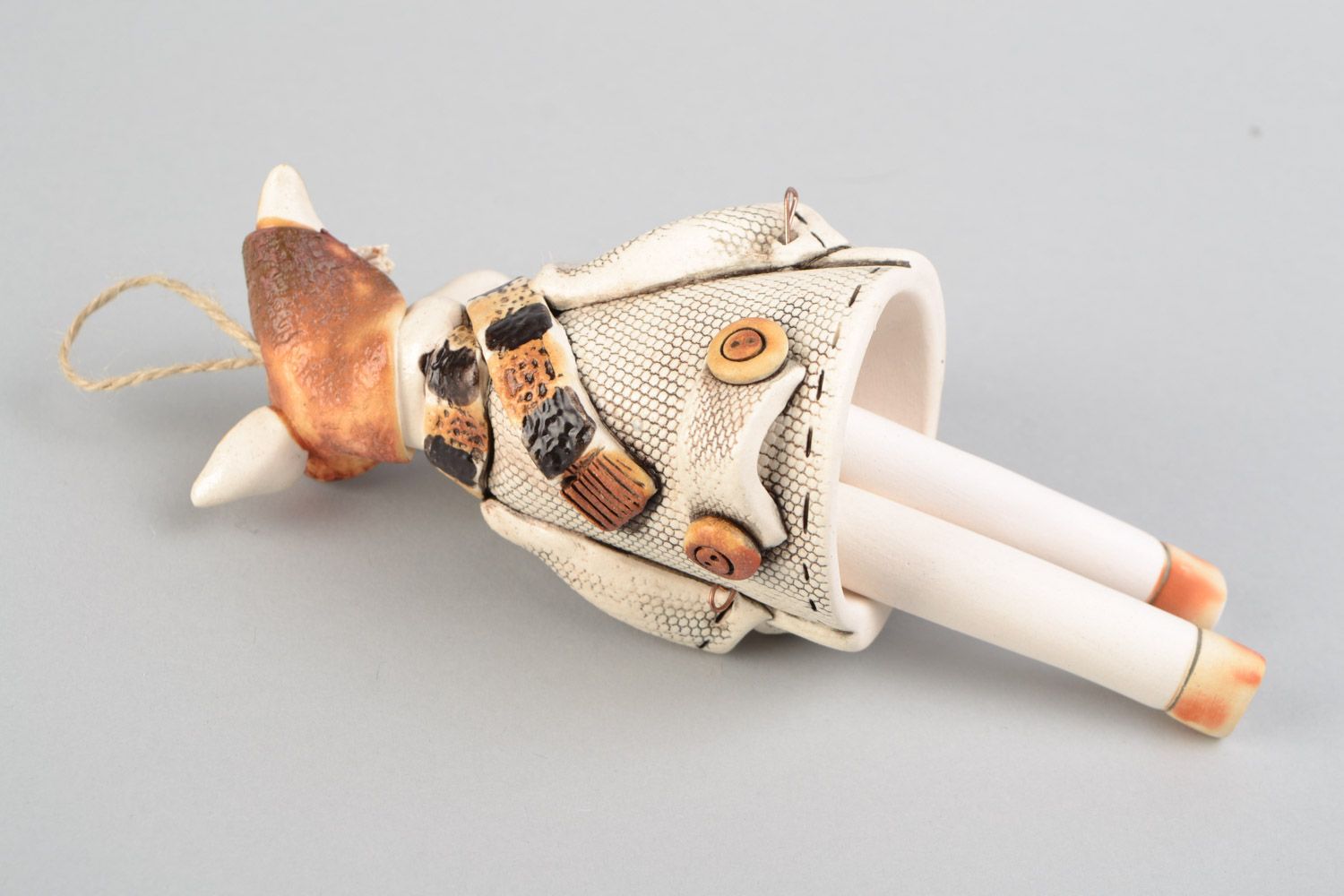 Keramisches Glöckchen mit Bemalung  Pferd für Dekor Souvenir handmade künstlerisch foto 4