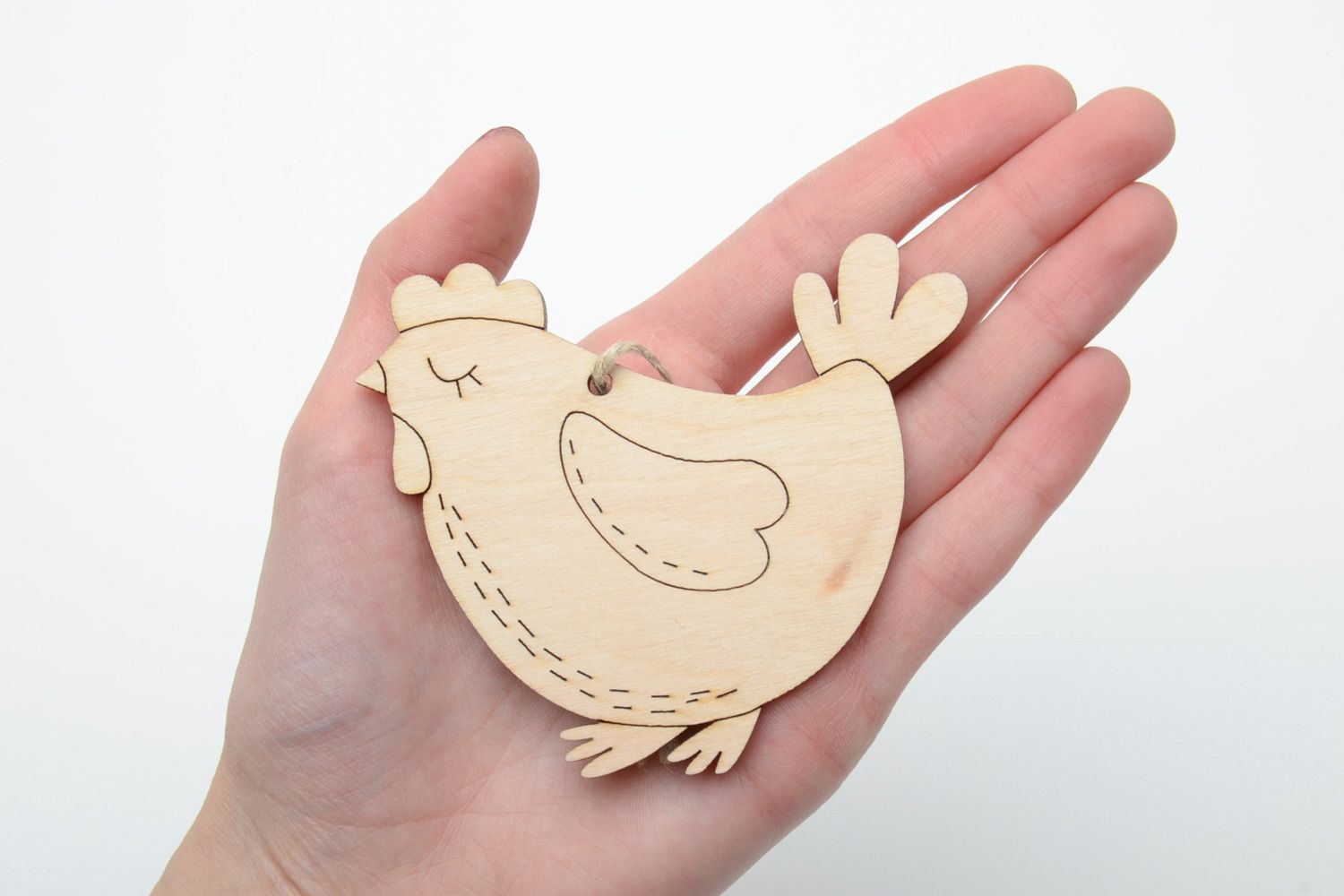 Plywood blank figurine of chicken for painting photo 5