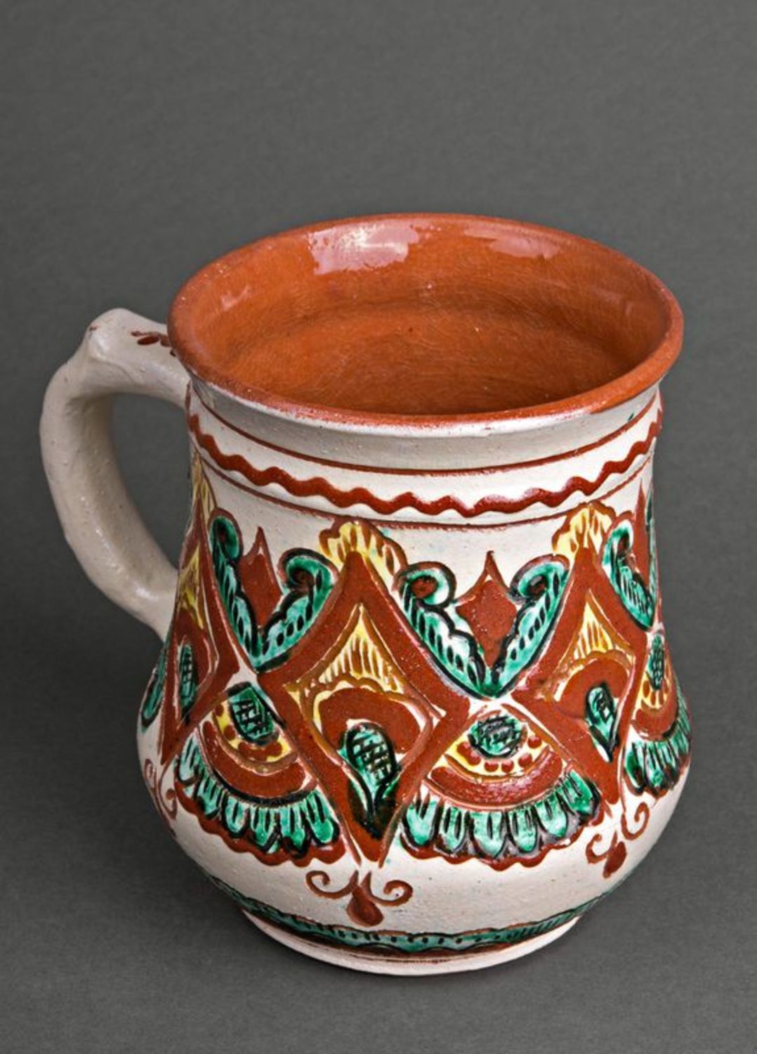 Tazza in ceramica decorativa fatta a mano Tazza di argilla Calice in ceramica 
 foto 2