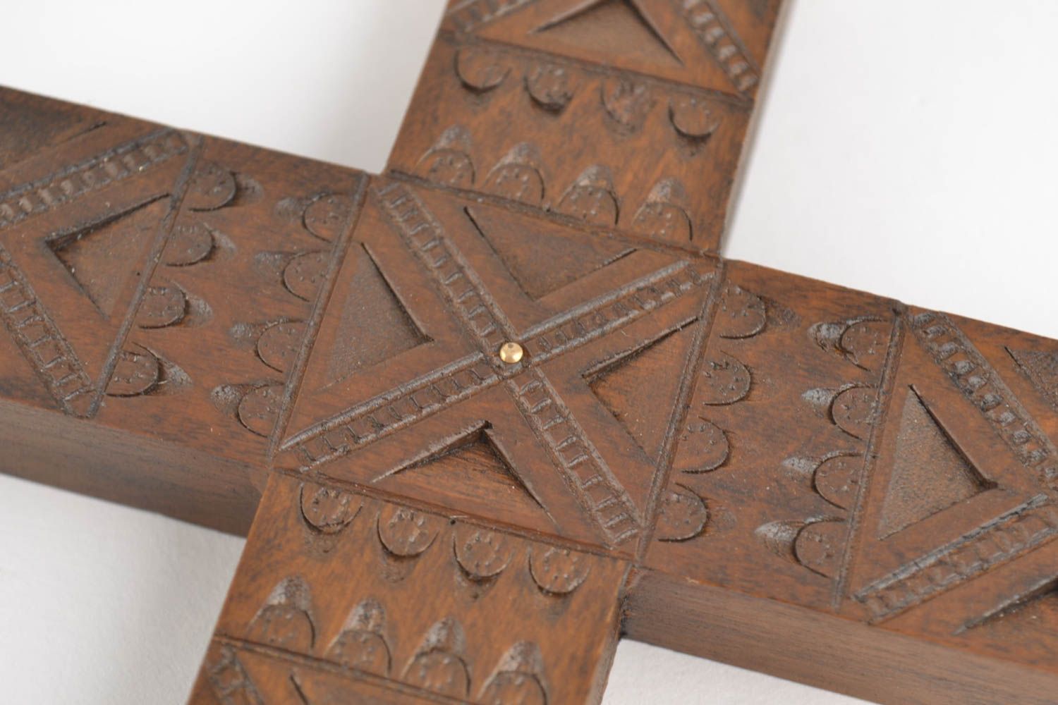 Cruz de madera hecha a mano adorno para casa artesanal regalo original cristiano foto 2