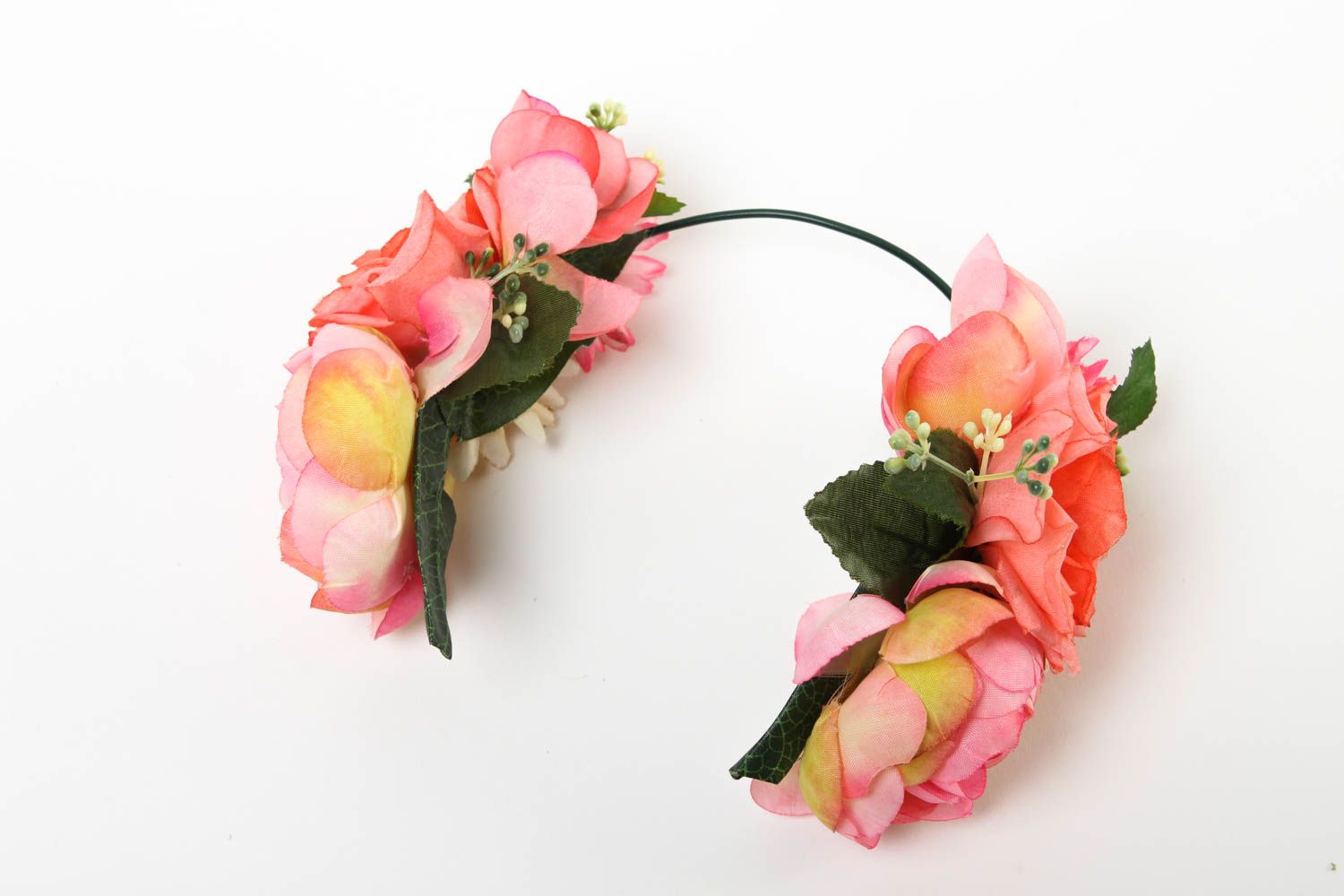 Serre-tête fleurs Bijou fait main en métal design cadeau Accessoire cheveux photo 4