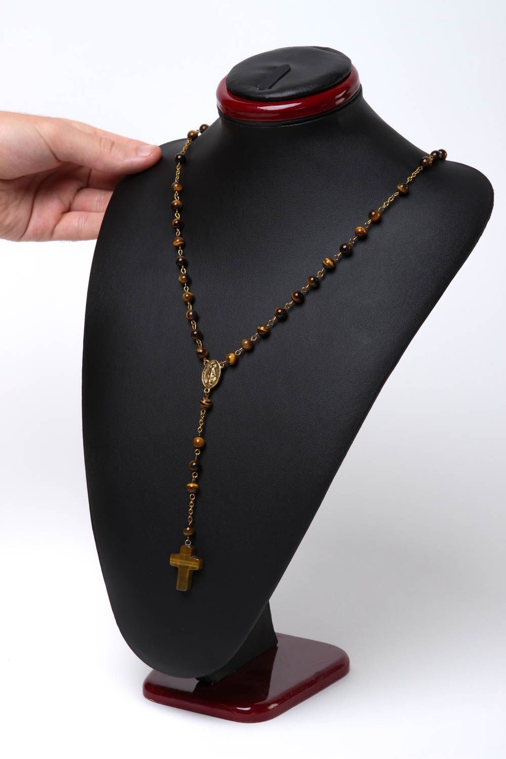Handmade bead necklace designer rosary gift ideas natural stones accessory photo 5