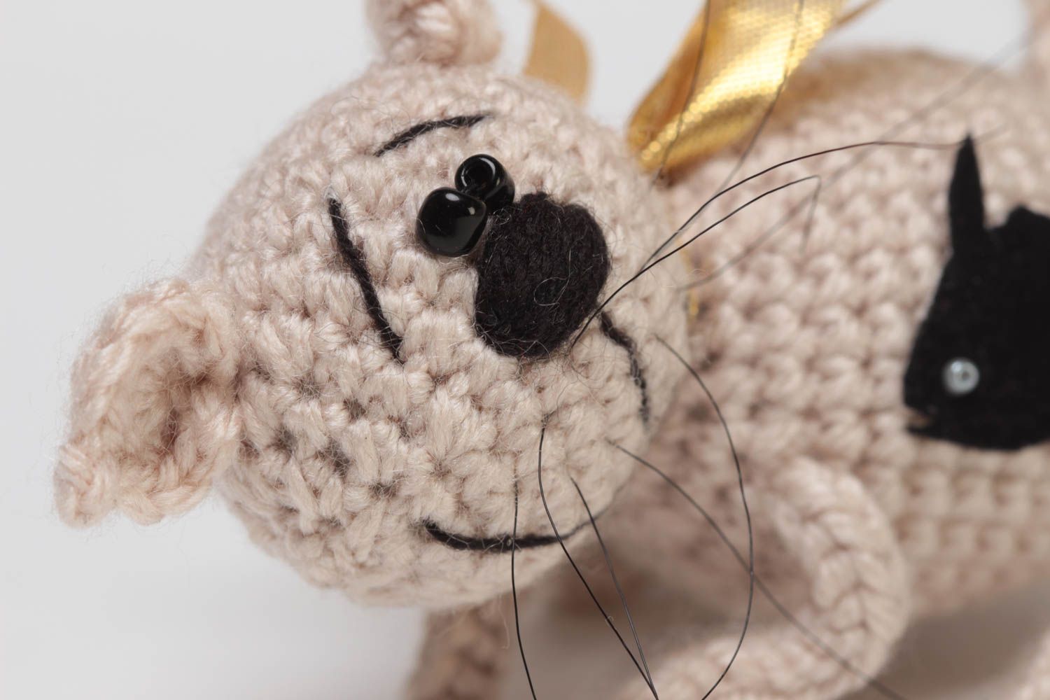 Weiches gehäkeltes Kuscheltier Katze handmade Künstler schön für Kinder Geschenk foto 3