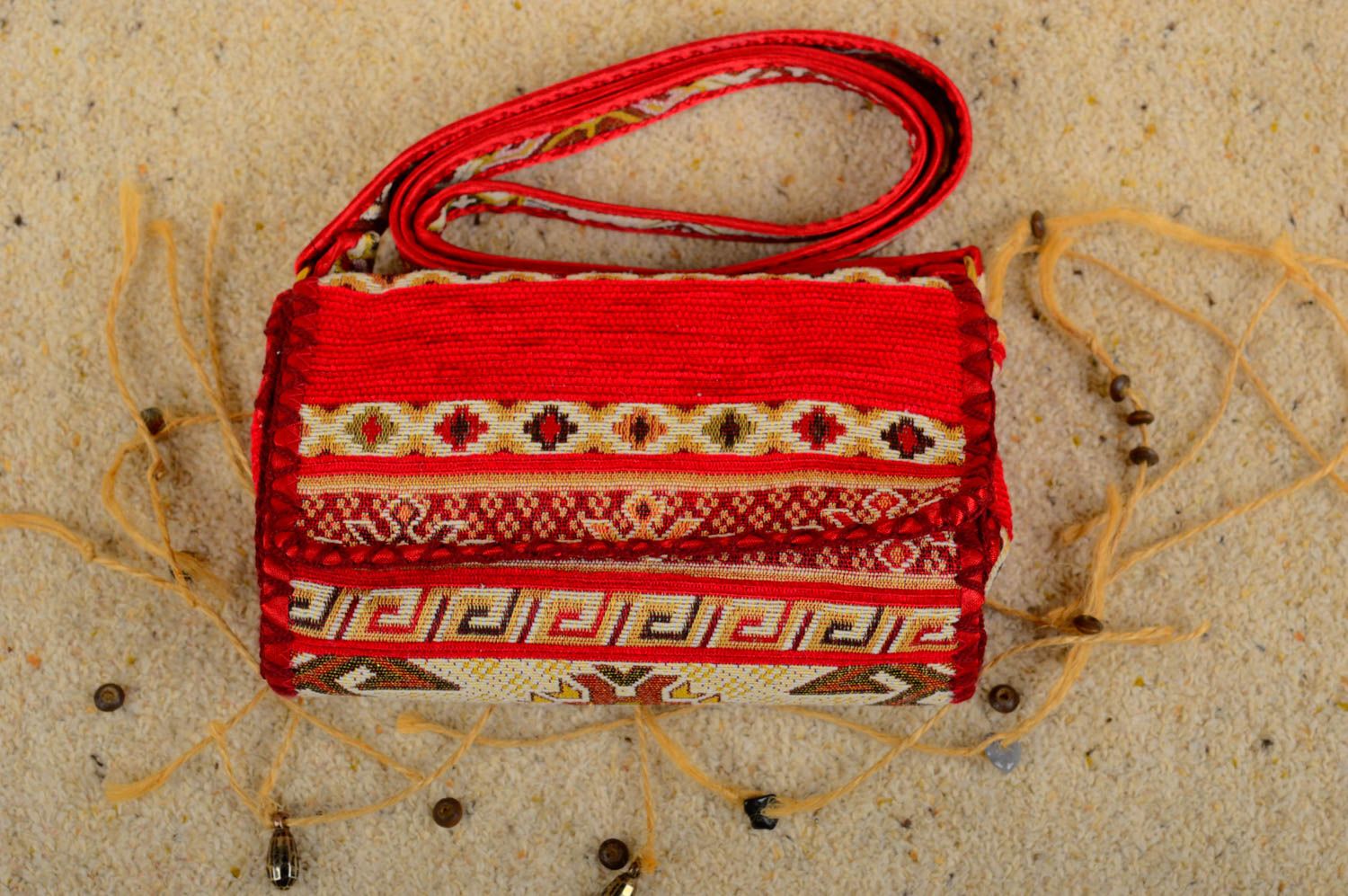 Bolso hecho a mano étnico de tela accesorio femenino regalo para mujeres foto 1