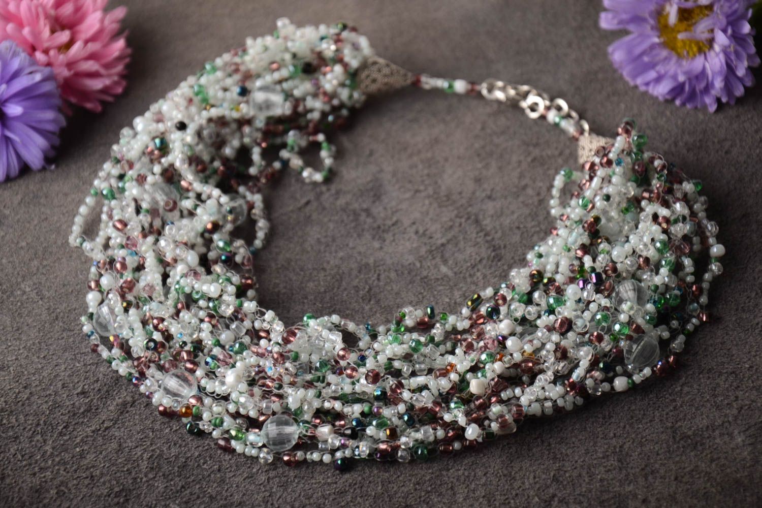 Unusual handmade necklace designer lovely accessories stylish beautiful jewelry  photo 1