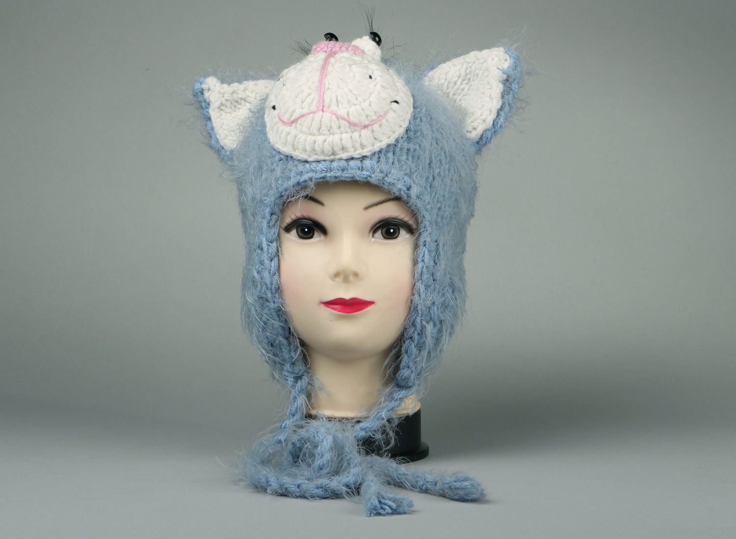Knitted hat Cat murzilka photo 2