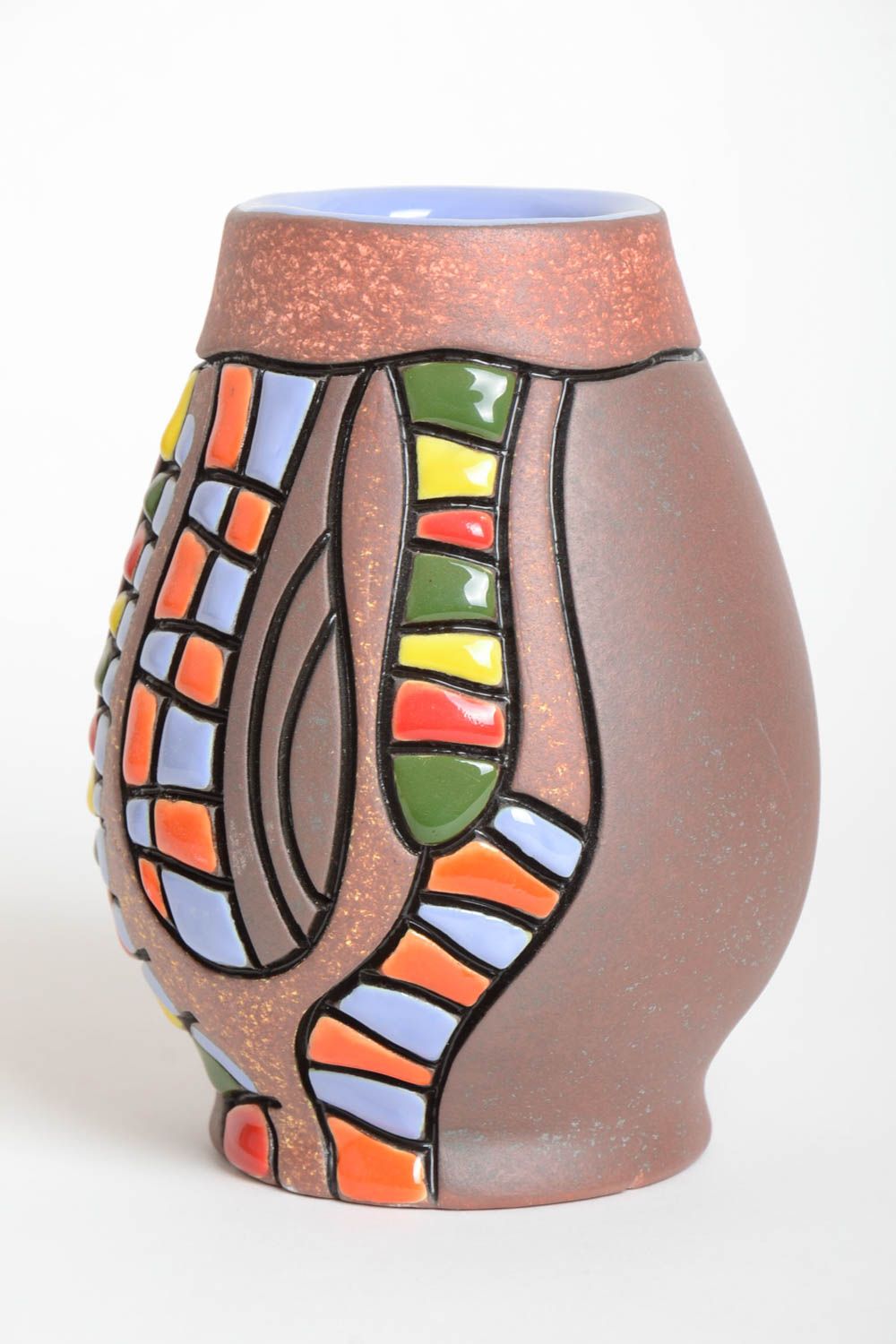 Керамическая ваза для цветов ручной работы ваза для цветов красивая ваза 800 мл фото 2