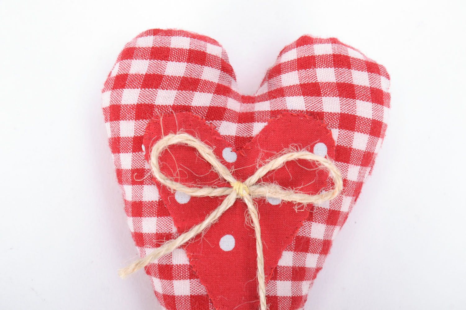 Décoration à suspendre coeur faite main pratique originale jouet doux en coton photo 4