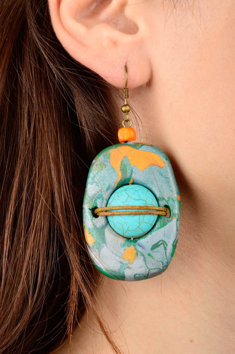 Handmade polymer clay earrings designer stylish earrings dangling earrings photo 5