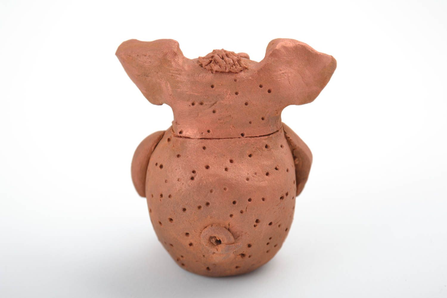 Handmade Dekofigur Schwein Keramik Deko Figur aus Ton mit Acrylfarbe bemalt foto 5