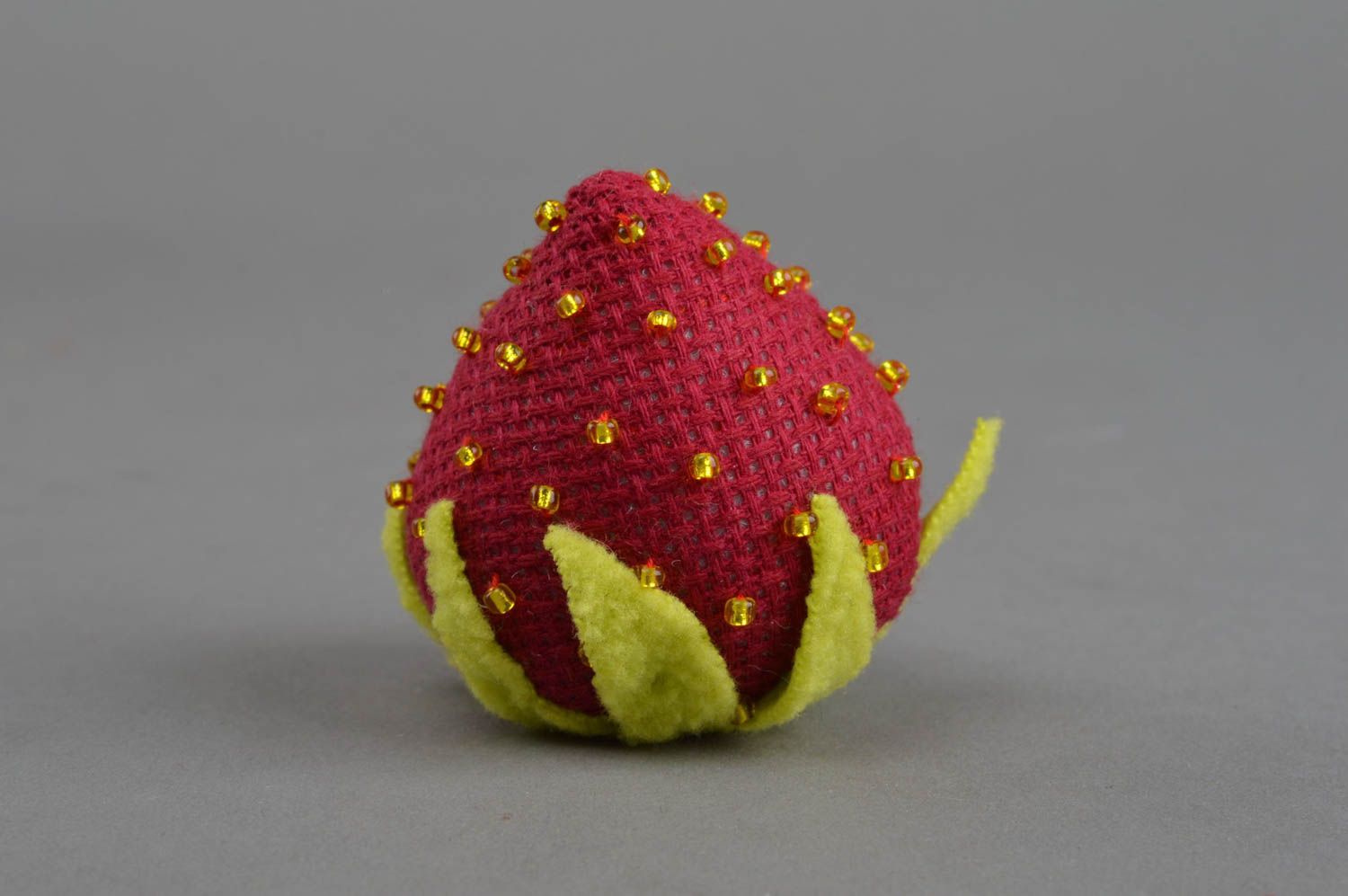 Handmade soft souvenir stylish textile toy unusual cute toy raspberry photo 4
