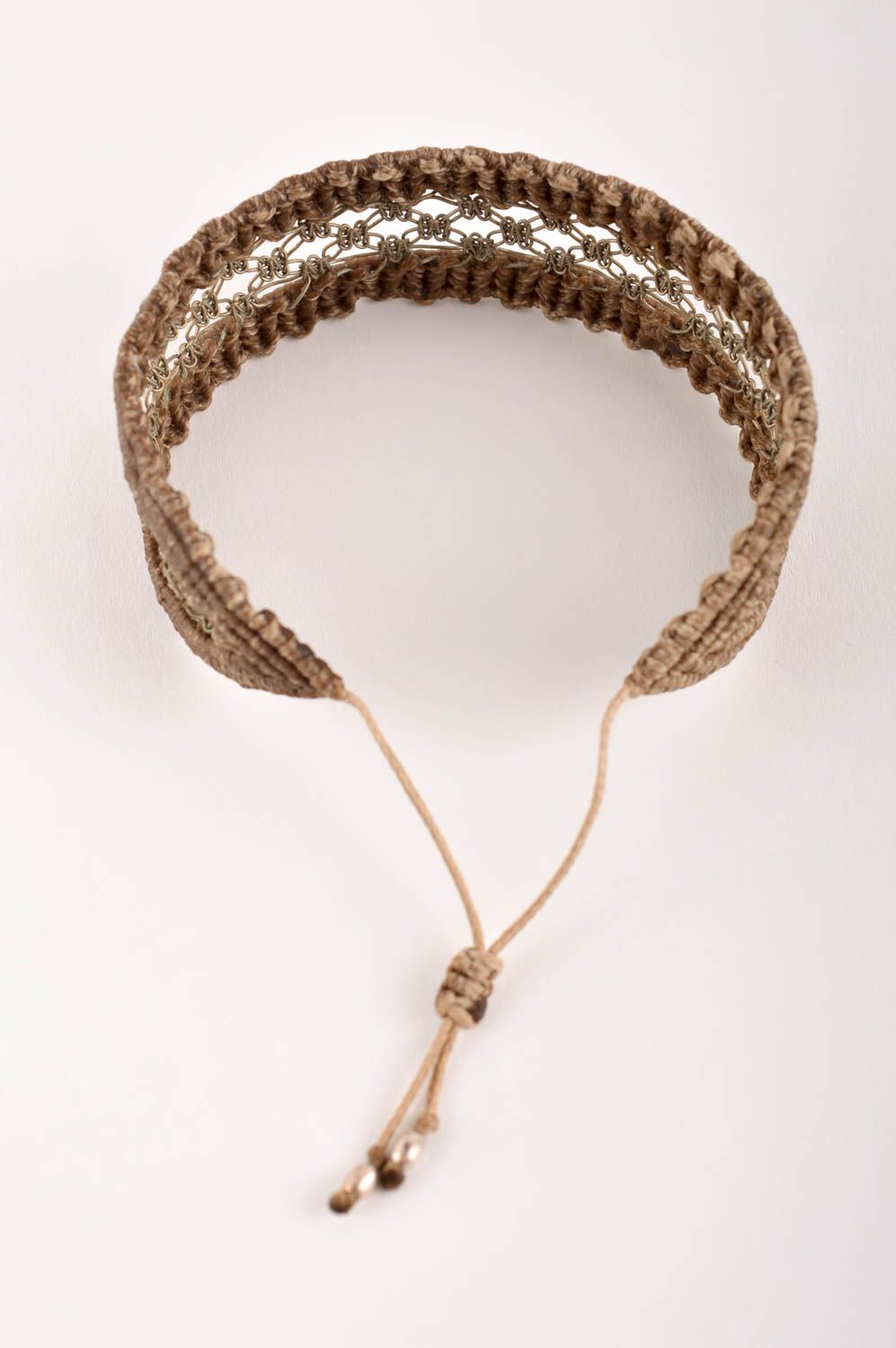 Elegant handmade textile bracelet wide woven bracelet fashion accessories photo 4