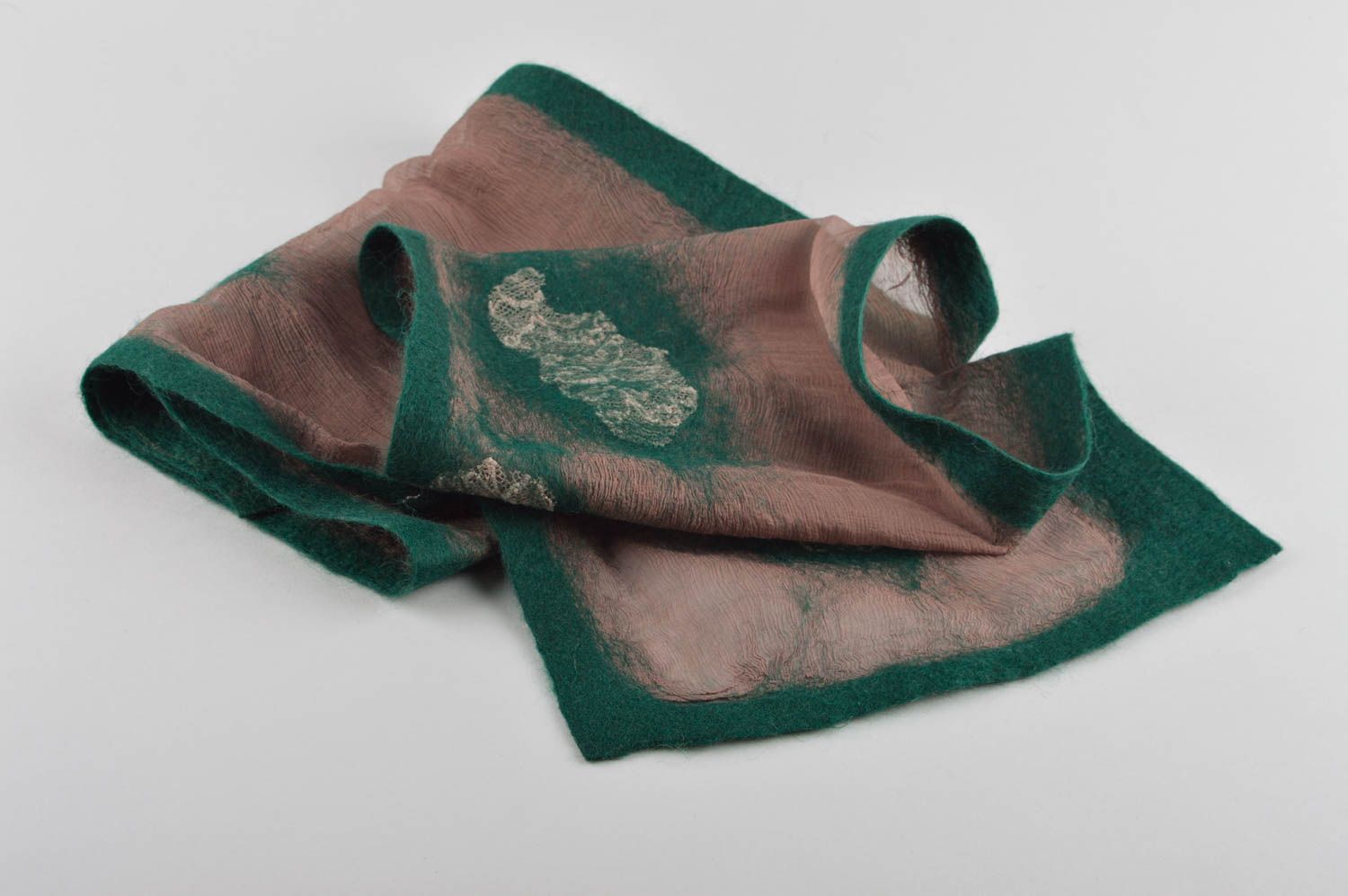 Bufanda de lana hecha a mano enfurtida inusual ropa de mujer regalo original foto 2