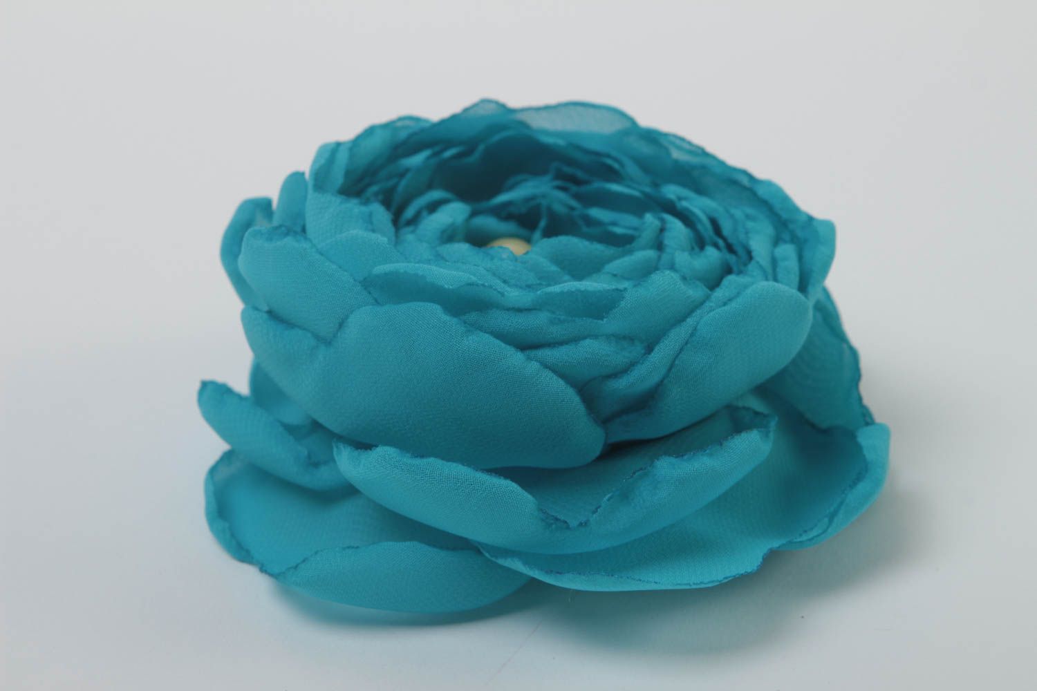 Broche fleur fait main Barrette cheveux bleue Accessoire femme fantaisie cadeau photo 3