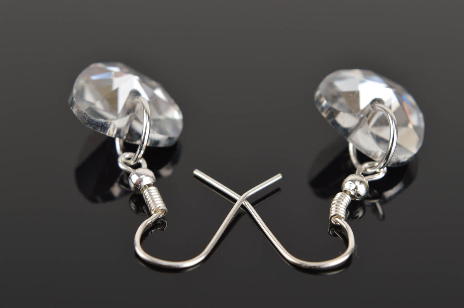 Handmade Ohrringe aus Glas Ohrringe Herz Modeschmuck Ohrhänger ausgefallen foto 5