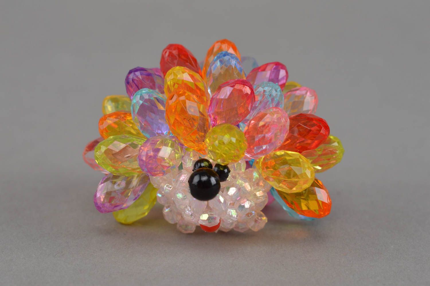 Hérisson en perles de rocaille figurine décorative faite main multicolore photo 3