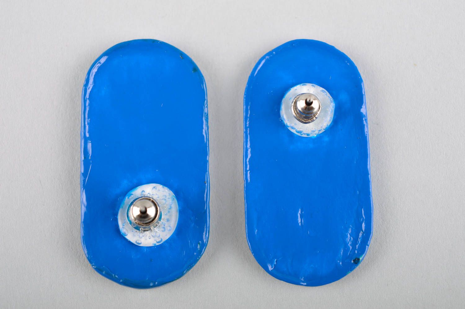 Grelle blaue Schmuck Ohrringe handmade Designer Schmuck Accessoire für Frauen foto 4