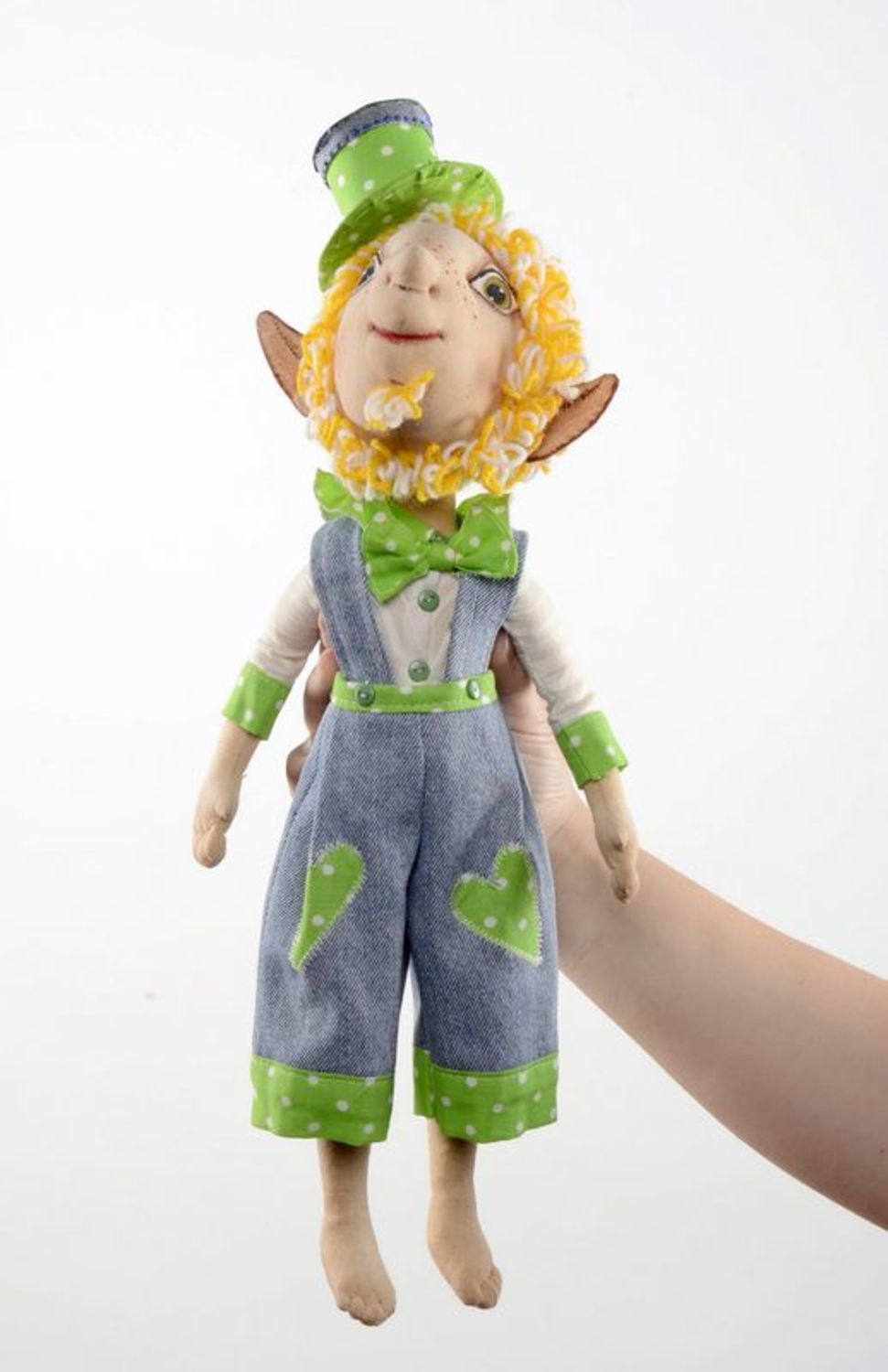 Bambola di peluche fatta a mano Leprechaun in cappello Pupazzo di peluche
 foto 3