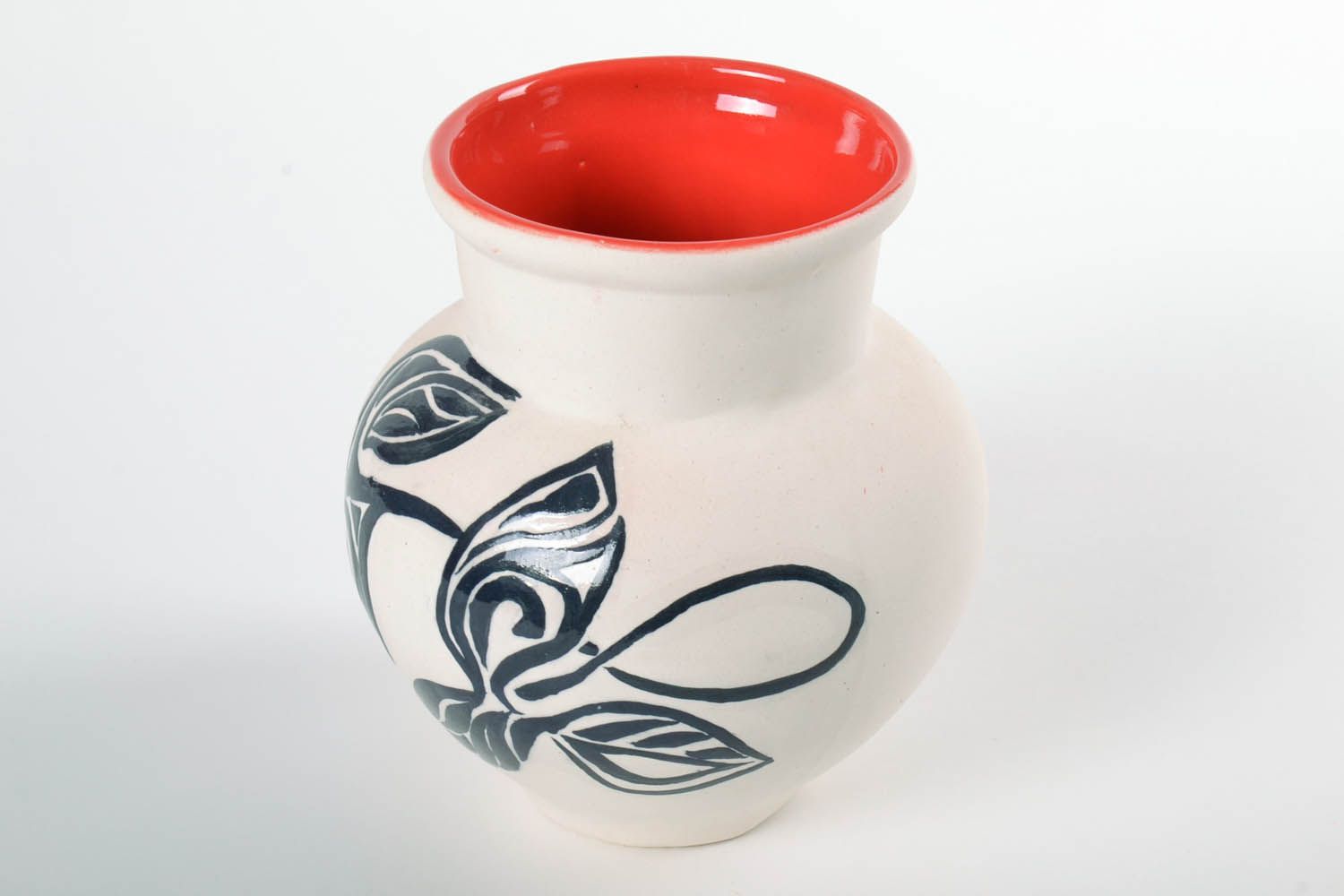 30 oz glazed ceramic milk jug with handle painting 6,3 inches, 2 lb photo 4