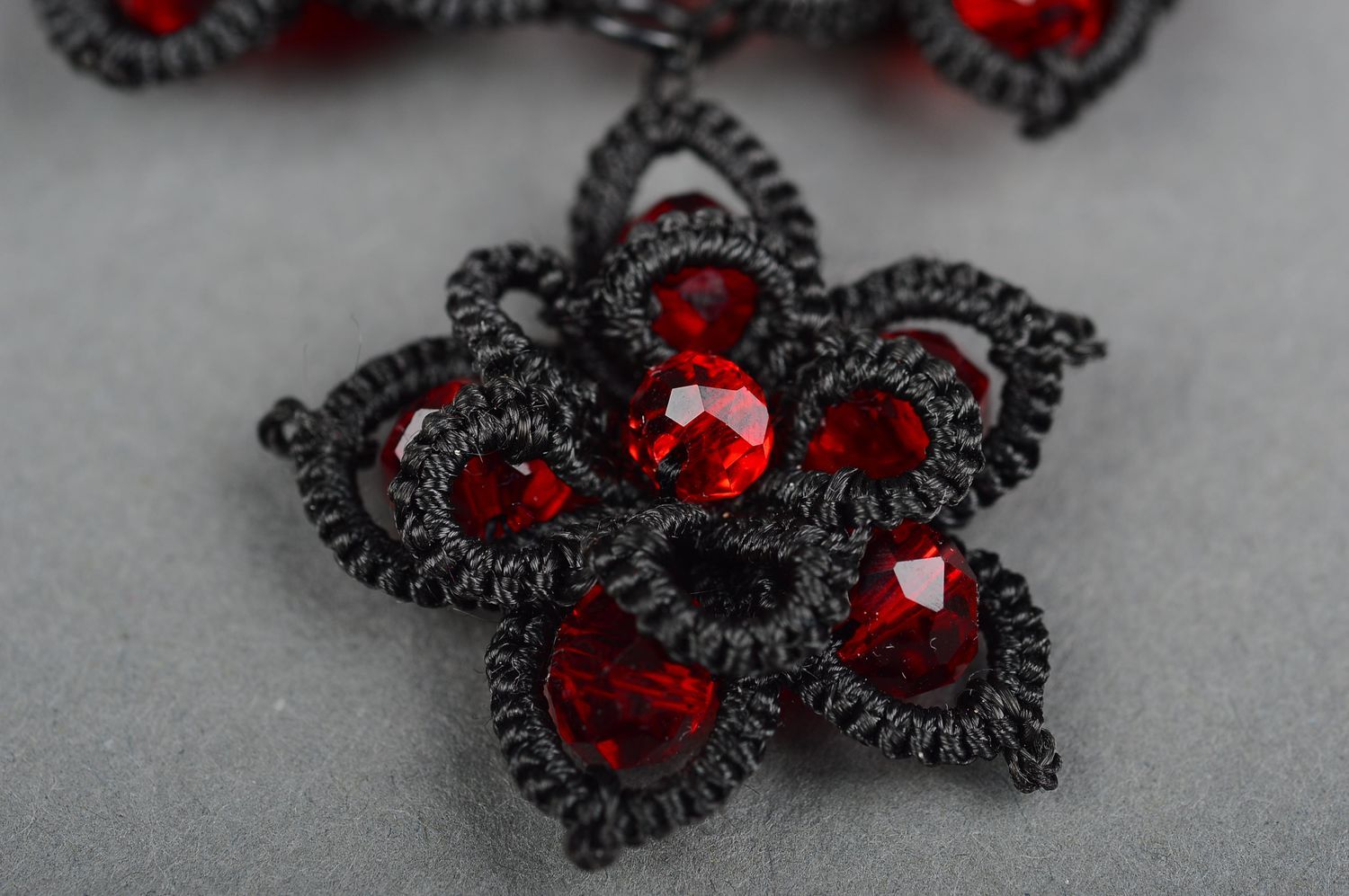 Handmade lace necklace tatting necklace designer accessories for women  photo 5