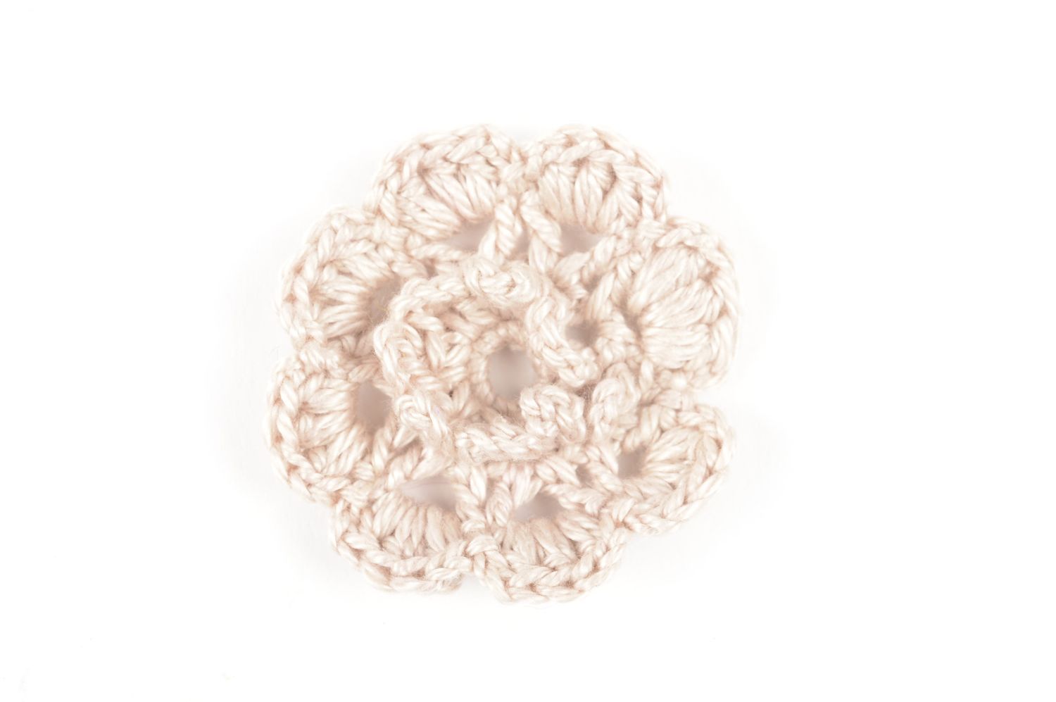 Handmade designer crocheted blank unusual flower fittings blank for brooch photo 3