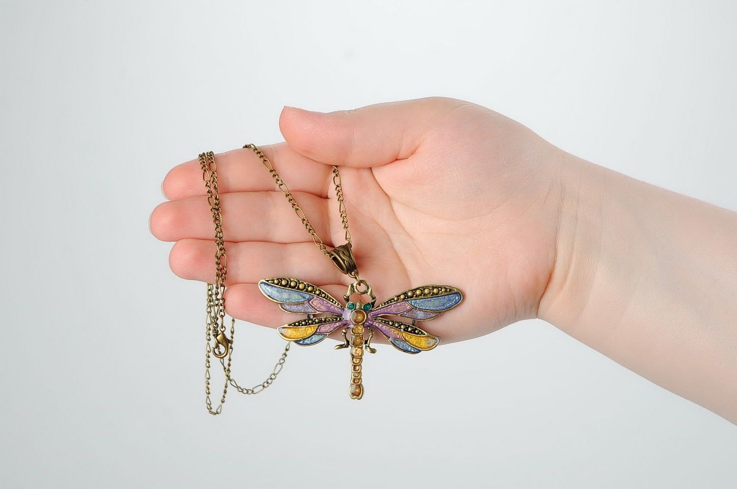 Pendant on a long chain Dragonfly photo 5