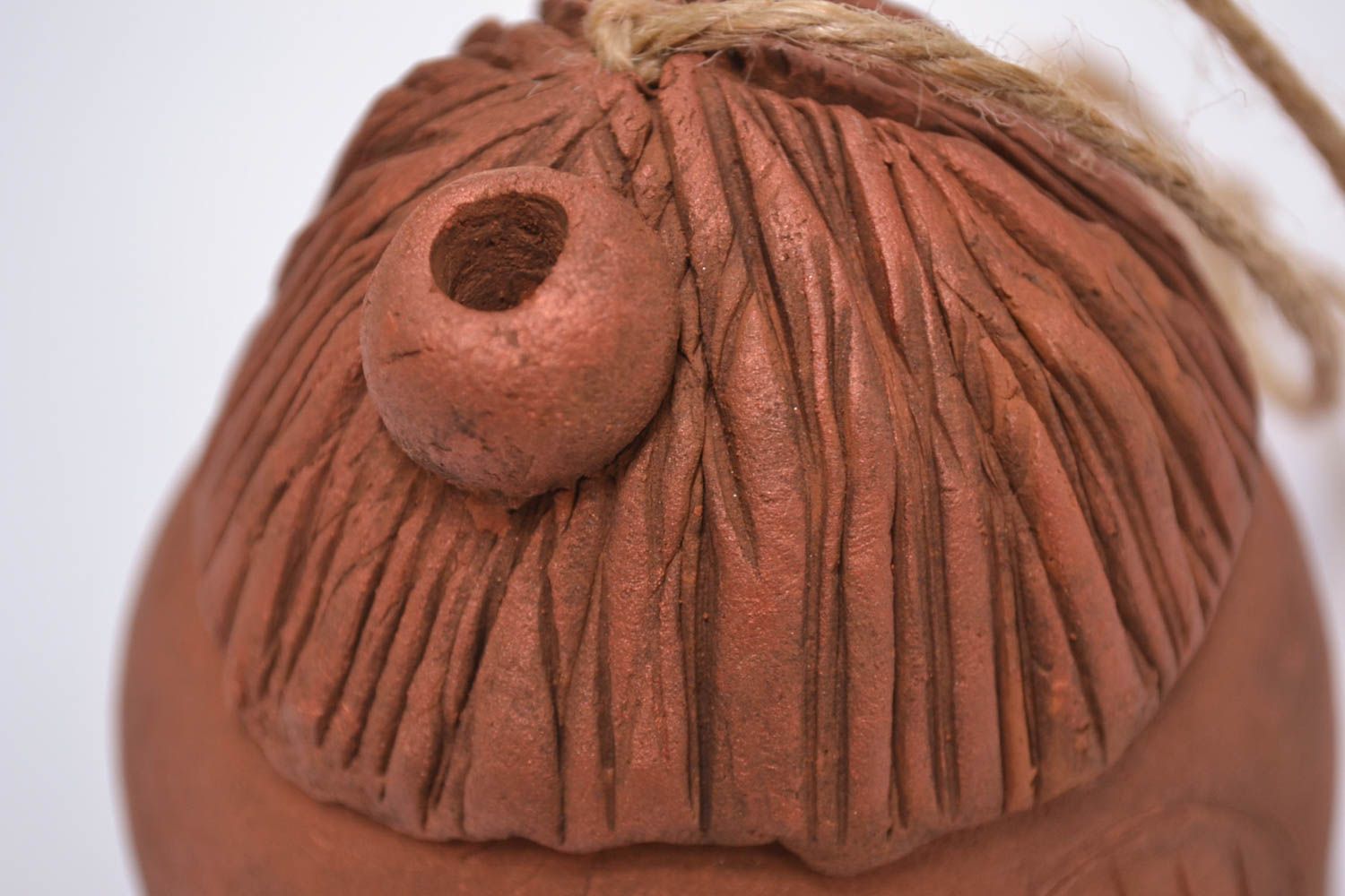 Колокольчик из глины ручной работы керамический колокольчик глиняный сувенир дом фото 4