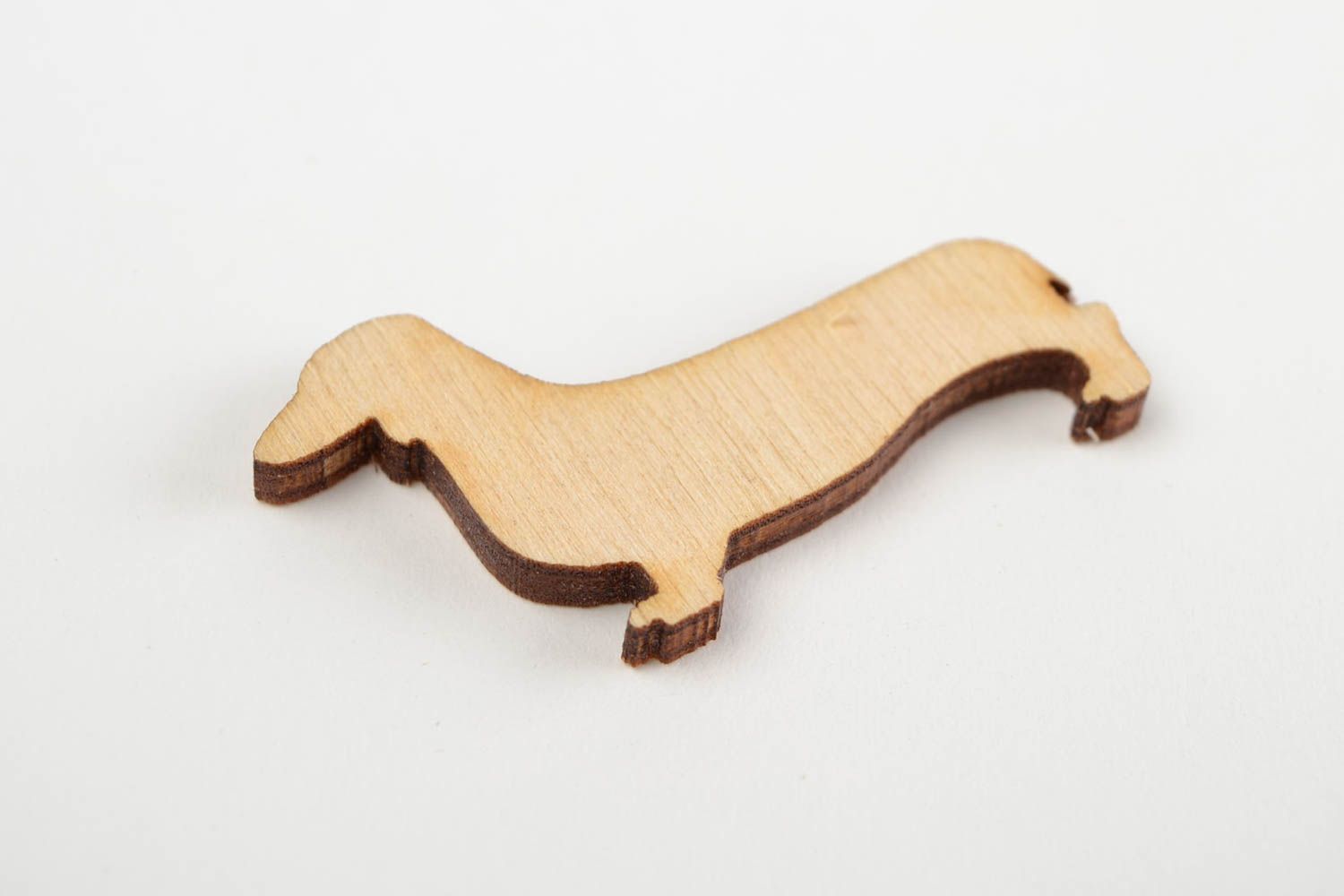 Handgemachte Figur zum Bemalen kleiner Holz Rohling Miniatur Figur Dackel foto 4