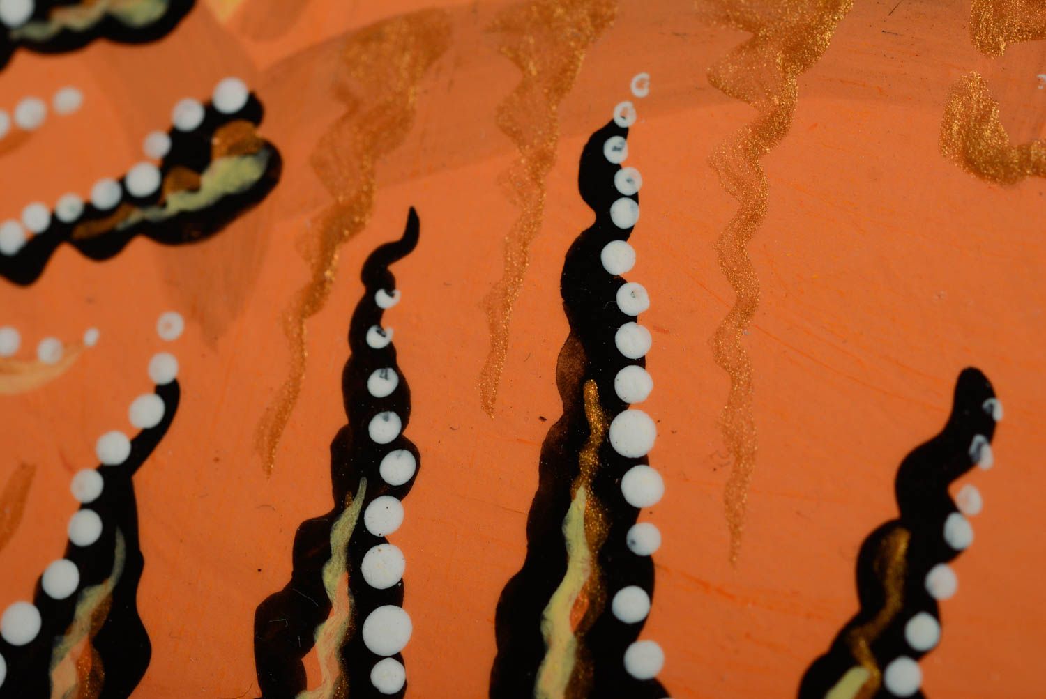 Petit tableau acrylique tigre en panneau de fibres fait main jaune-orange photo 4
