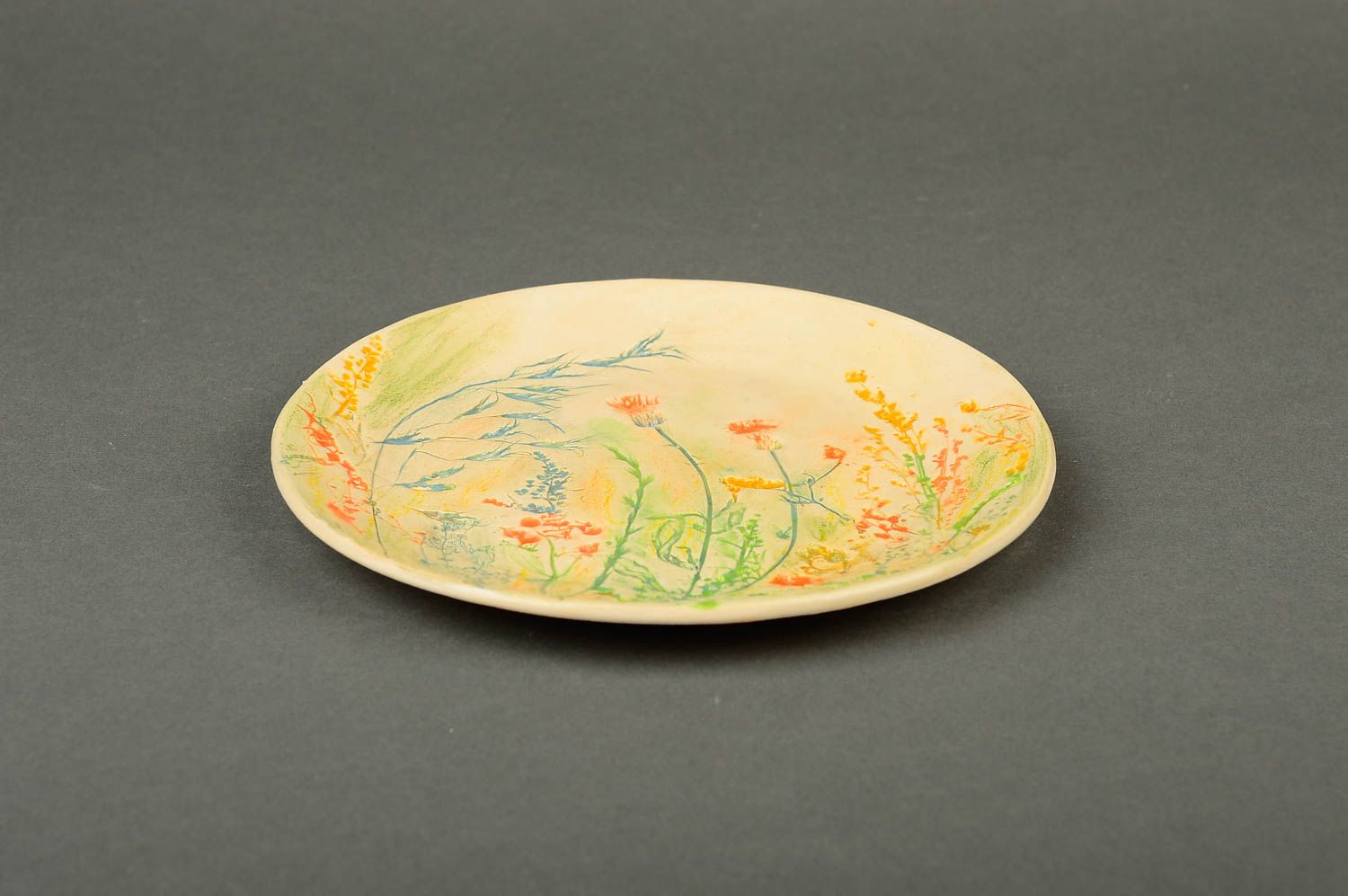 Unusual handmade ceramic plate stylish kitchenware ideas table setting photo 3