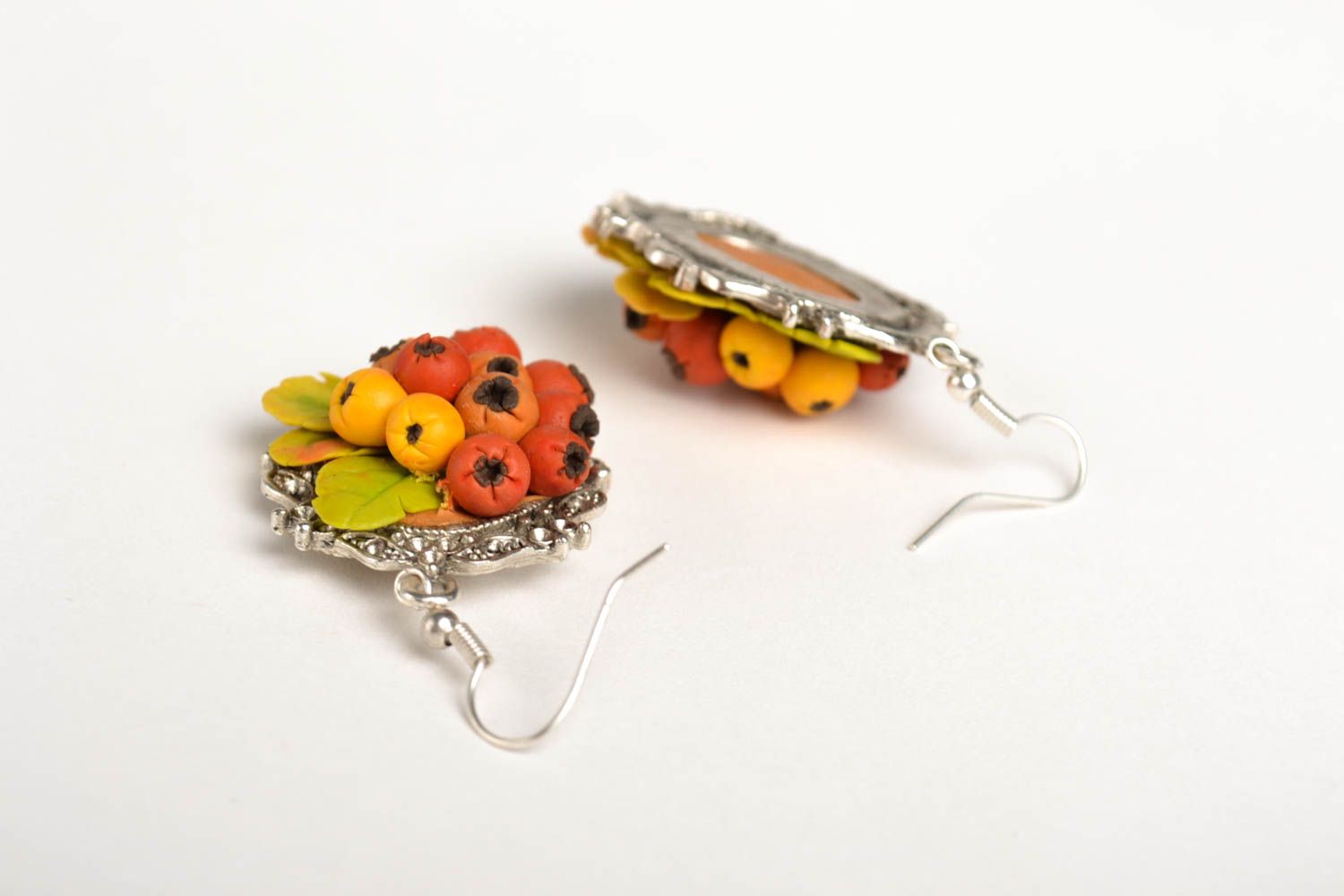 Handmade Porzellan Schmuck ausgefallener Ohrschmuck Ohrringe für Damen Herbst foto 2