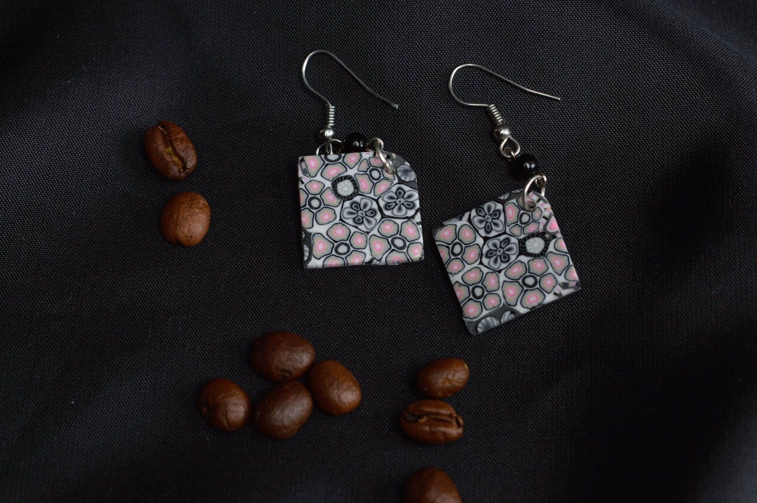 Handmade earrings made of polymer clay earrings stylish accessory for women photo 1
