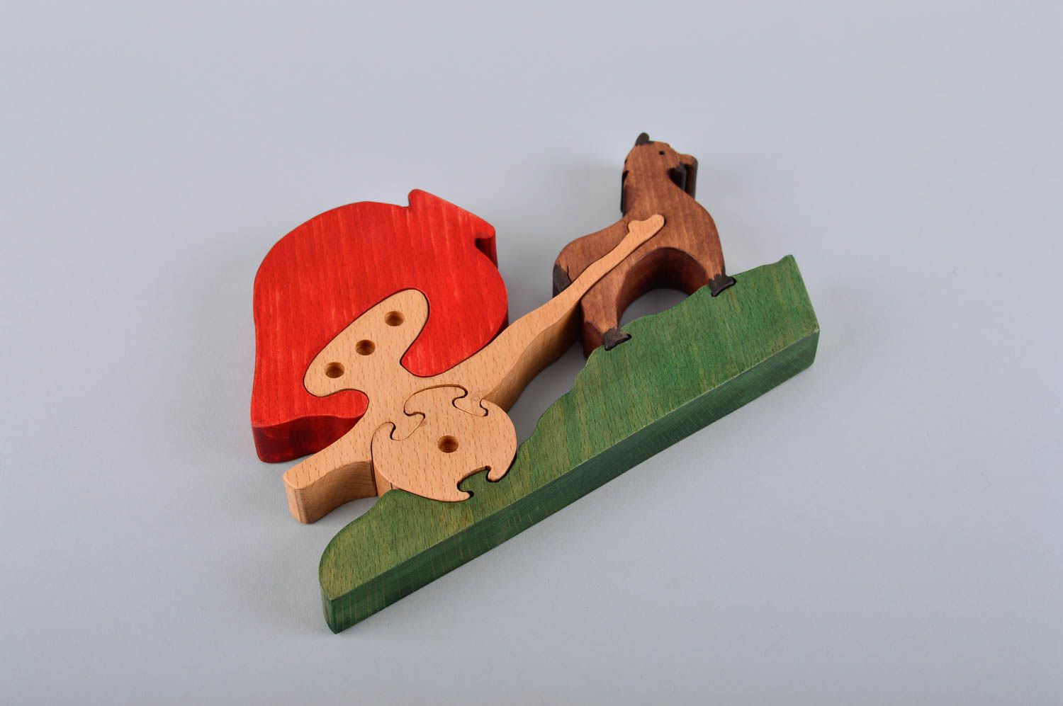 Handmade Spielzeug Holz Geschenk für Kinder Spielzeug aus Holz Wagen mit Esel foto 4