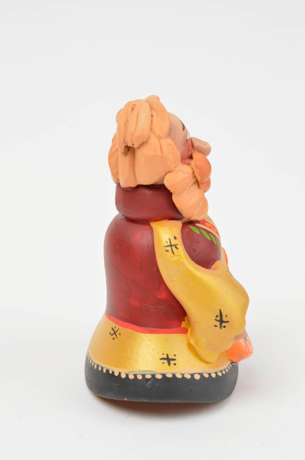 Симпатичный глиняный колокольчик в виде мужичка ручной работы авторский красивый фото 2