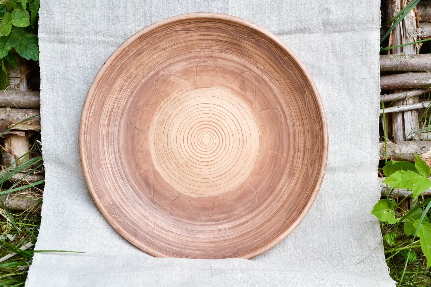 Керамическая тарелка ручной работы глиняная посуда большая керамическая посуда фото 4