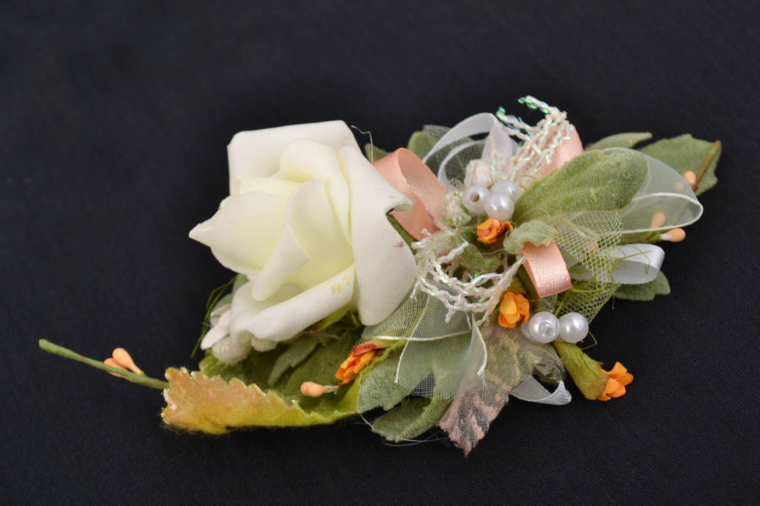 Flor para broche pieza para hacer bisutería hecha a mano voluminosa elegante foto 2