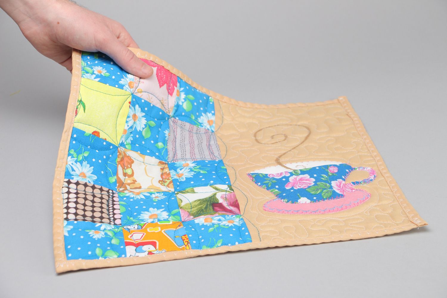 Handmade patchwork fabric napkin  photo 4