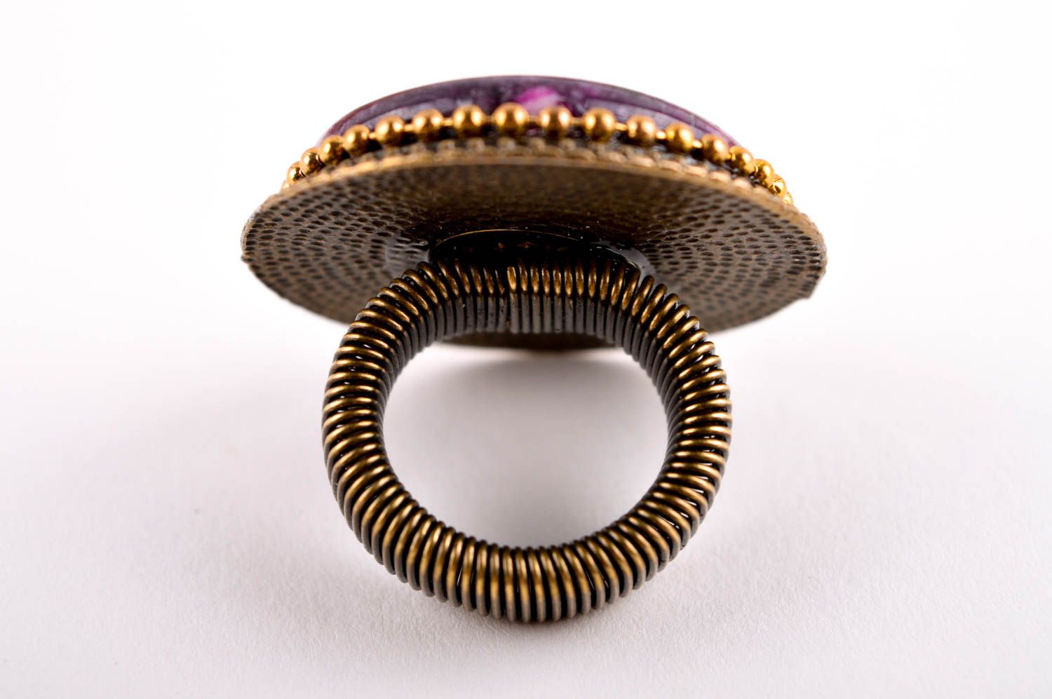 Красивое кольцо ручной работы женское кольцо бижутерия с натуральными камнями фото 4