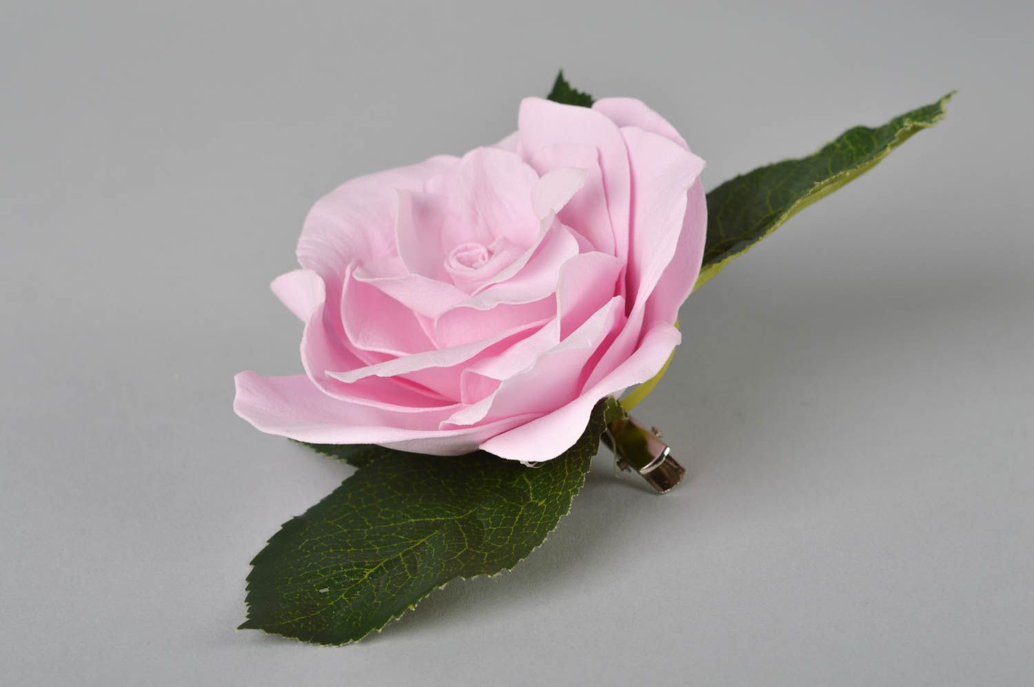 Blume Haarspange Schmuck handgemacht Modeschmuck Brosche Rose romantisch foto 5