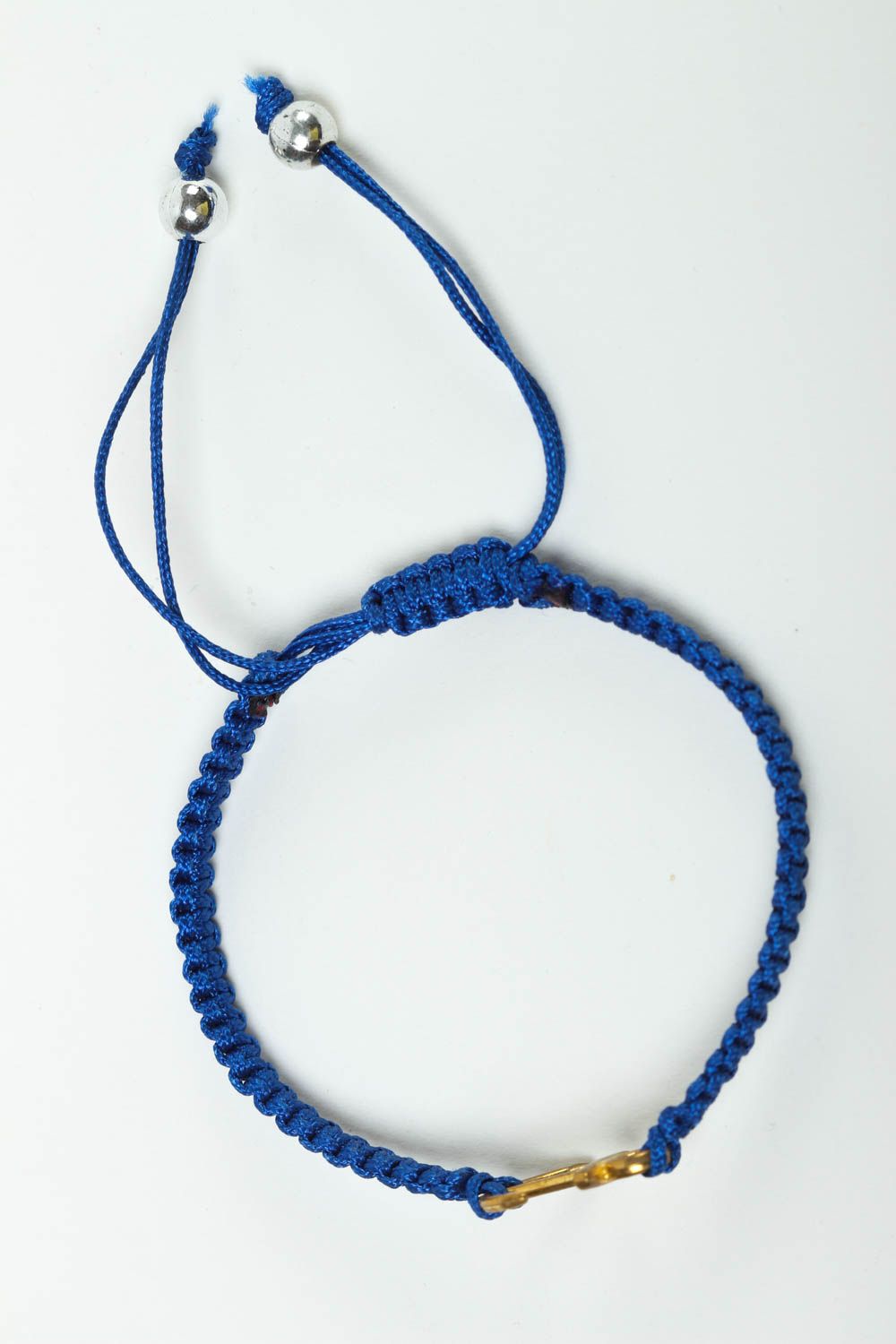 Pulsera artesanal azul de hilos de nylon accesorio para mujer regalo original foto 2