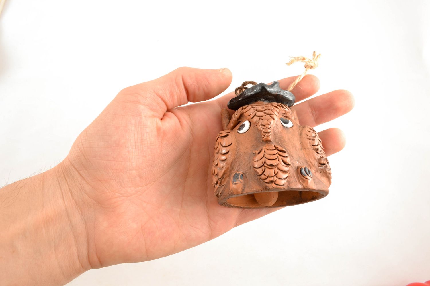 Handmade ceramic bell with painting Wise Owl photo 2