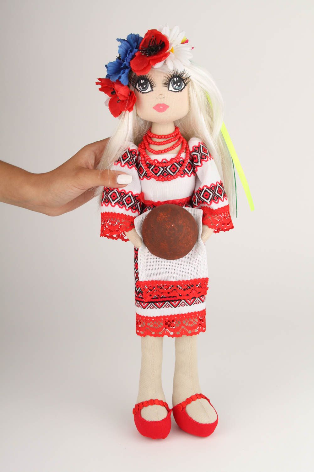 Stoff Spielzeug Puppe handgemacht Designer Geschenk Stoff Puppe ethnisch grell foto 5