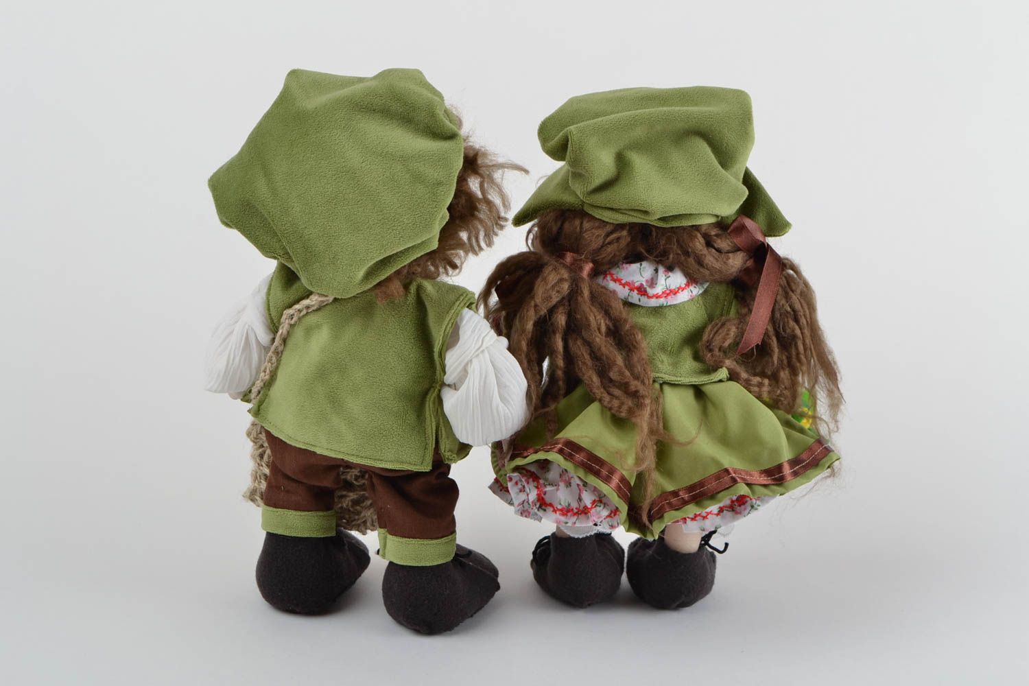 Игрушки кукла из капрона набор 2 шт мальчик и девочка небольшие ручная работа фото 5