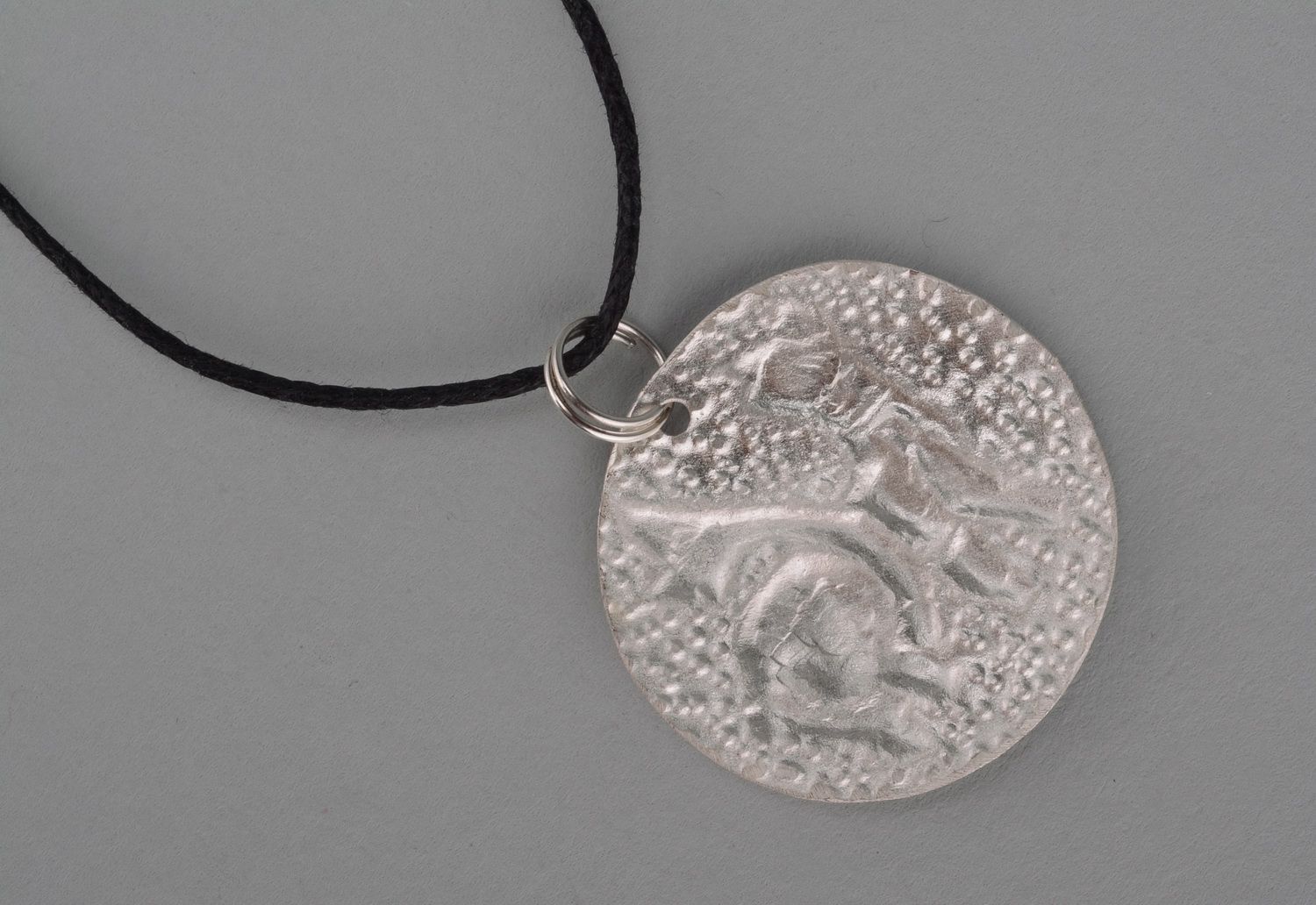 Pendant made of brass with silvering Silver Lion photo 2