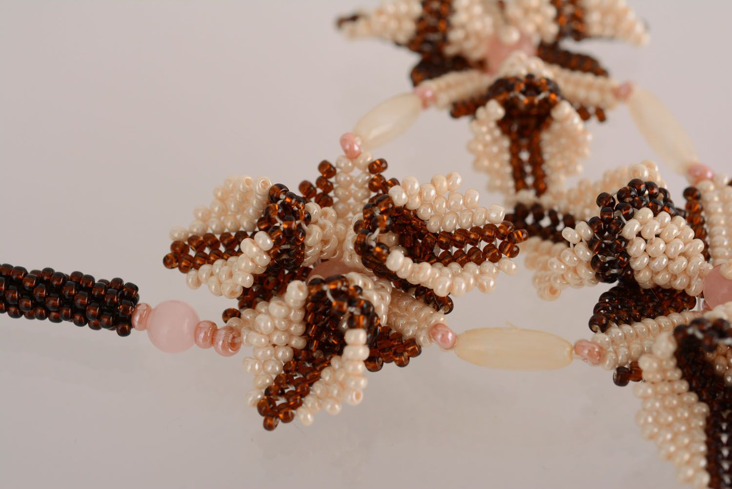 Collier de perles de rocaille fait main Trifolium photo 5