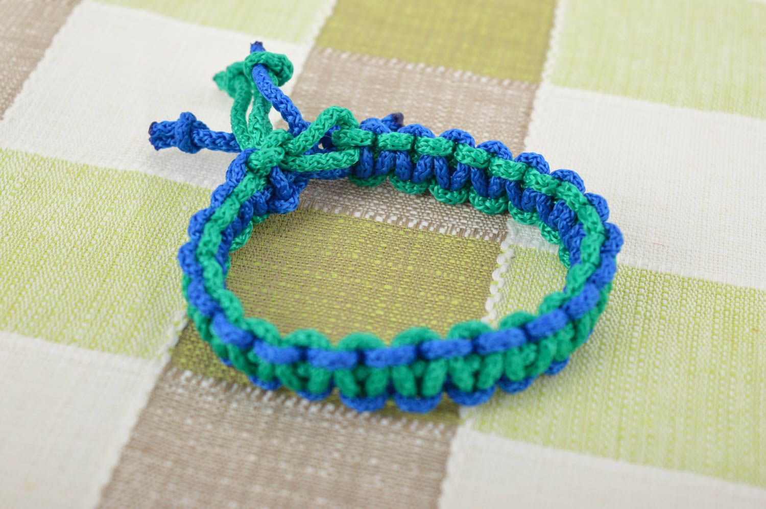 Bright handmade wrist bracelet woven textile bracelet artisan jewelry designs photo 1
